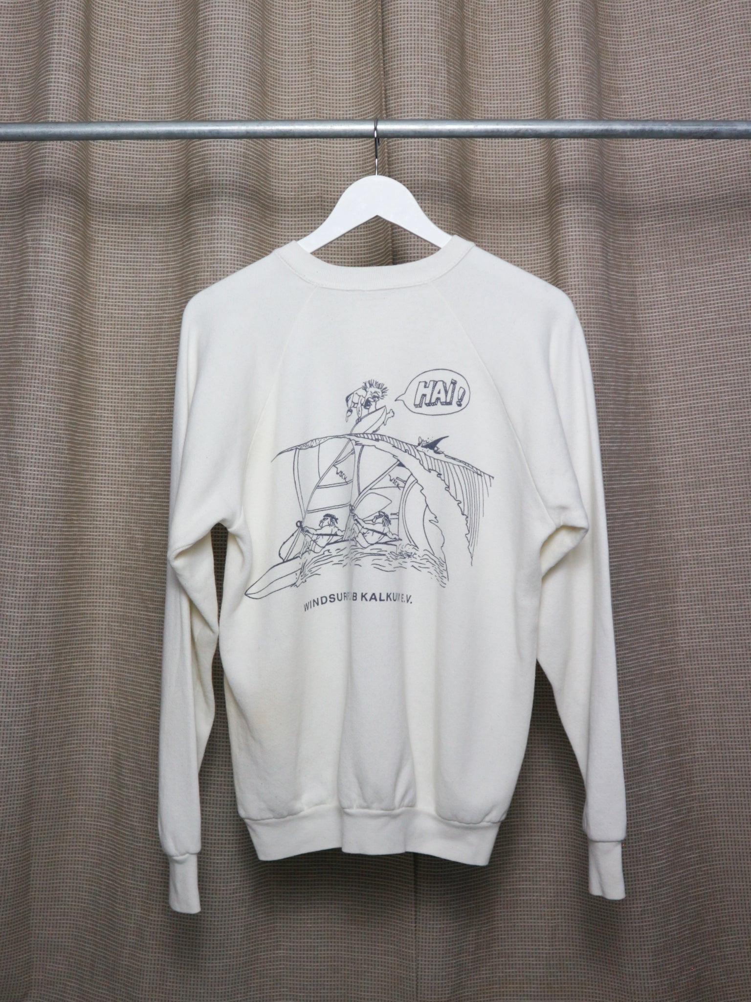 1980S WIND SURF CLUB RAGLAN SWEATER / LARGE