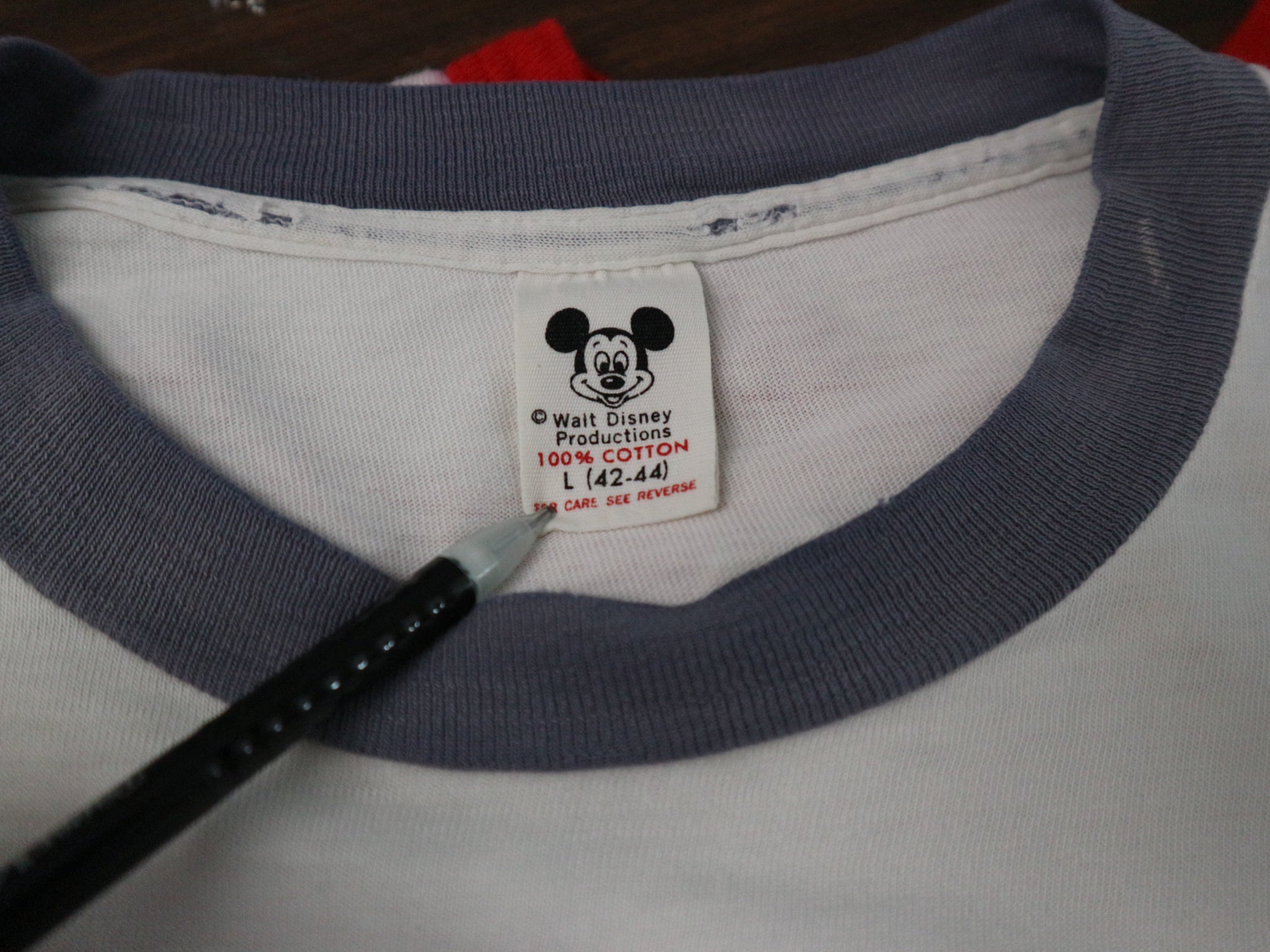 1980S MICKEY MOUSE RINGER TEE / MEDIUM