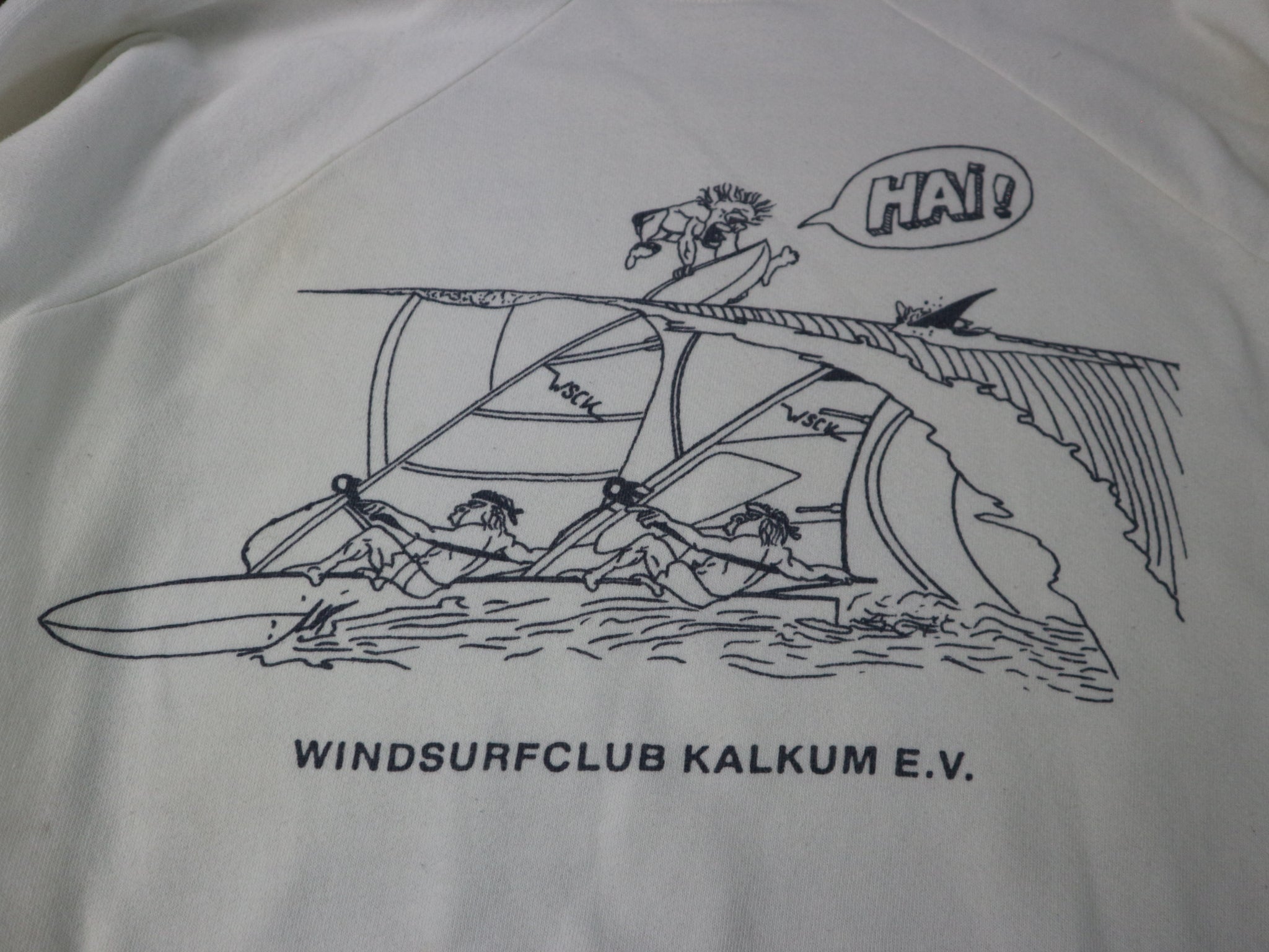 1980S WIND SURF CLUB RAGLAN SWEATER / LARGE