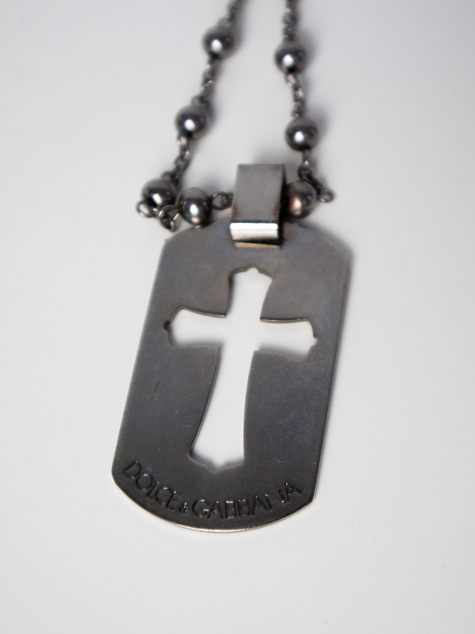 Dolce & Gabbana Cross Dog Tag Chain  / OS