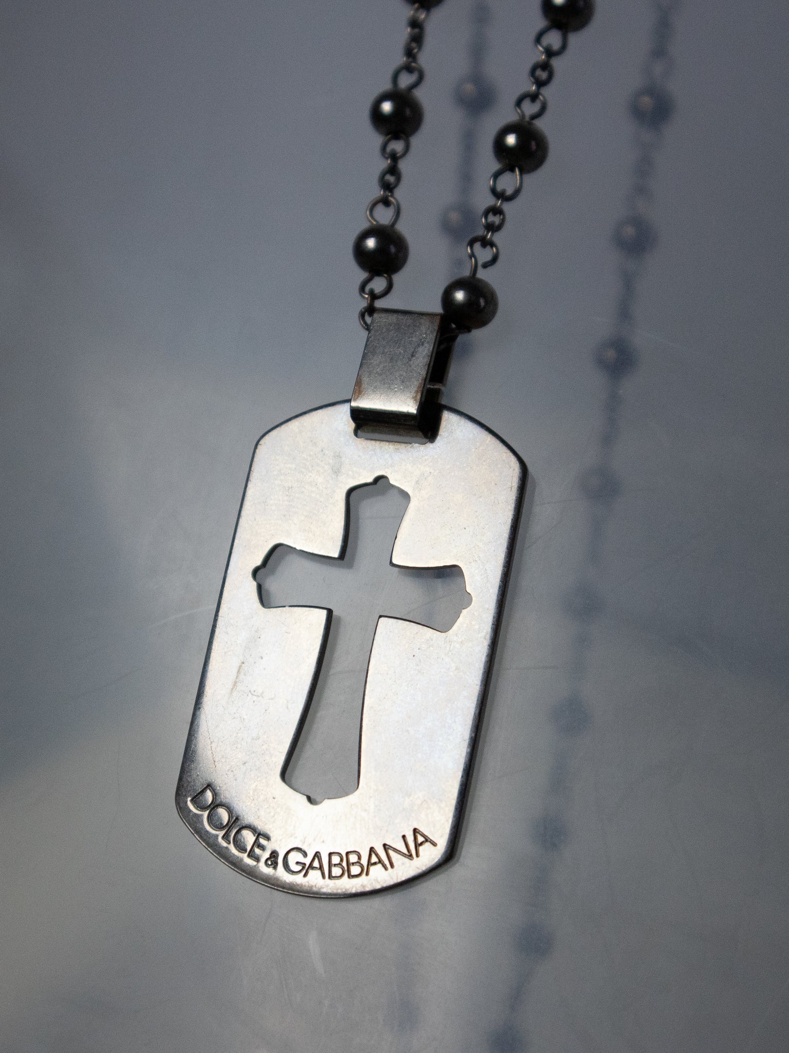 Dolce & Gabbana Cross Dog Tag Chain  / OS