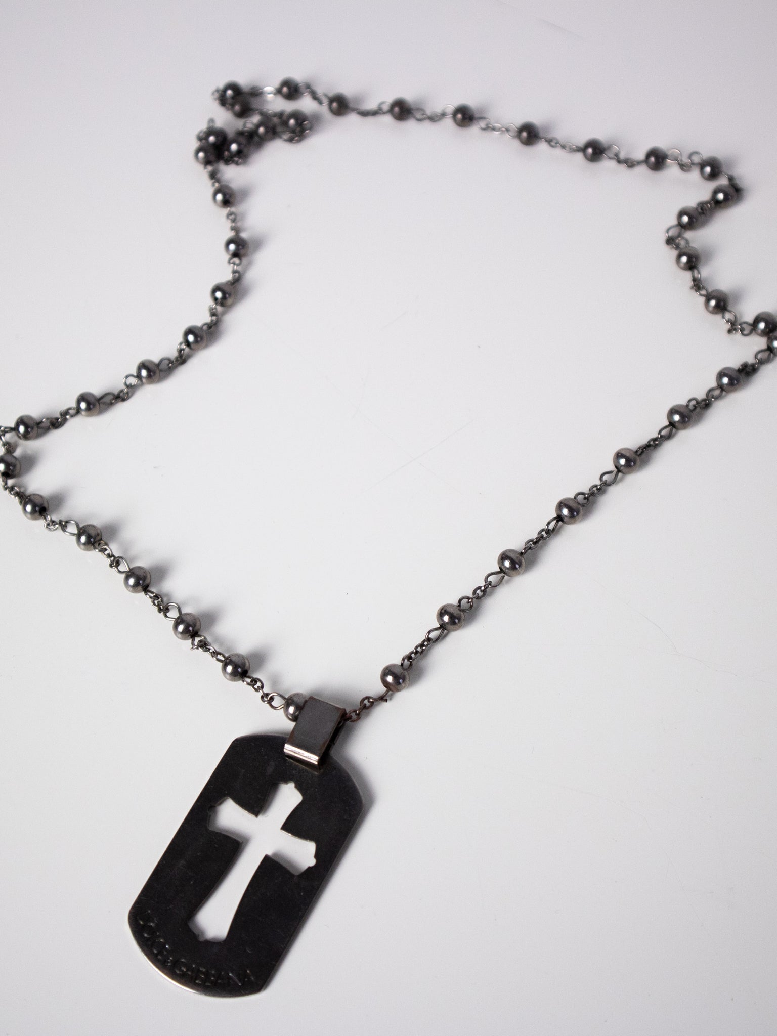 Dolce & Gabbana Cross Dog Tag Chain  / OS