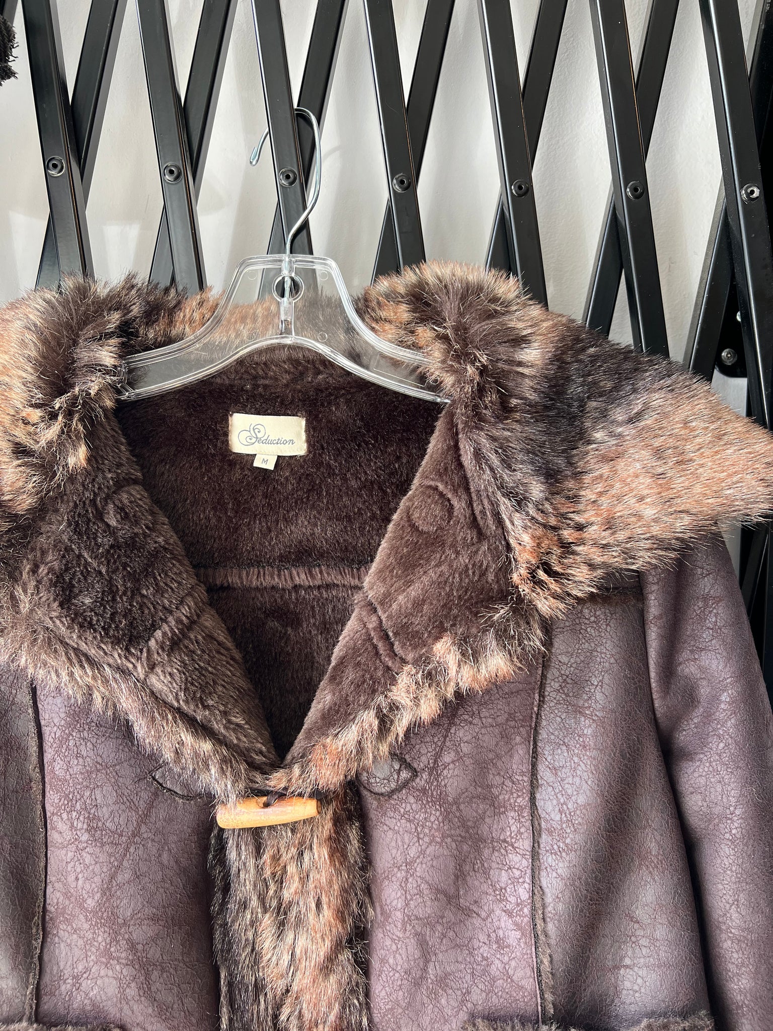 SEDUCTION BROWN SUEDE FUR LINING JACKET / MEDIUM