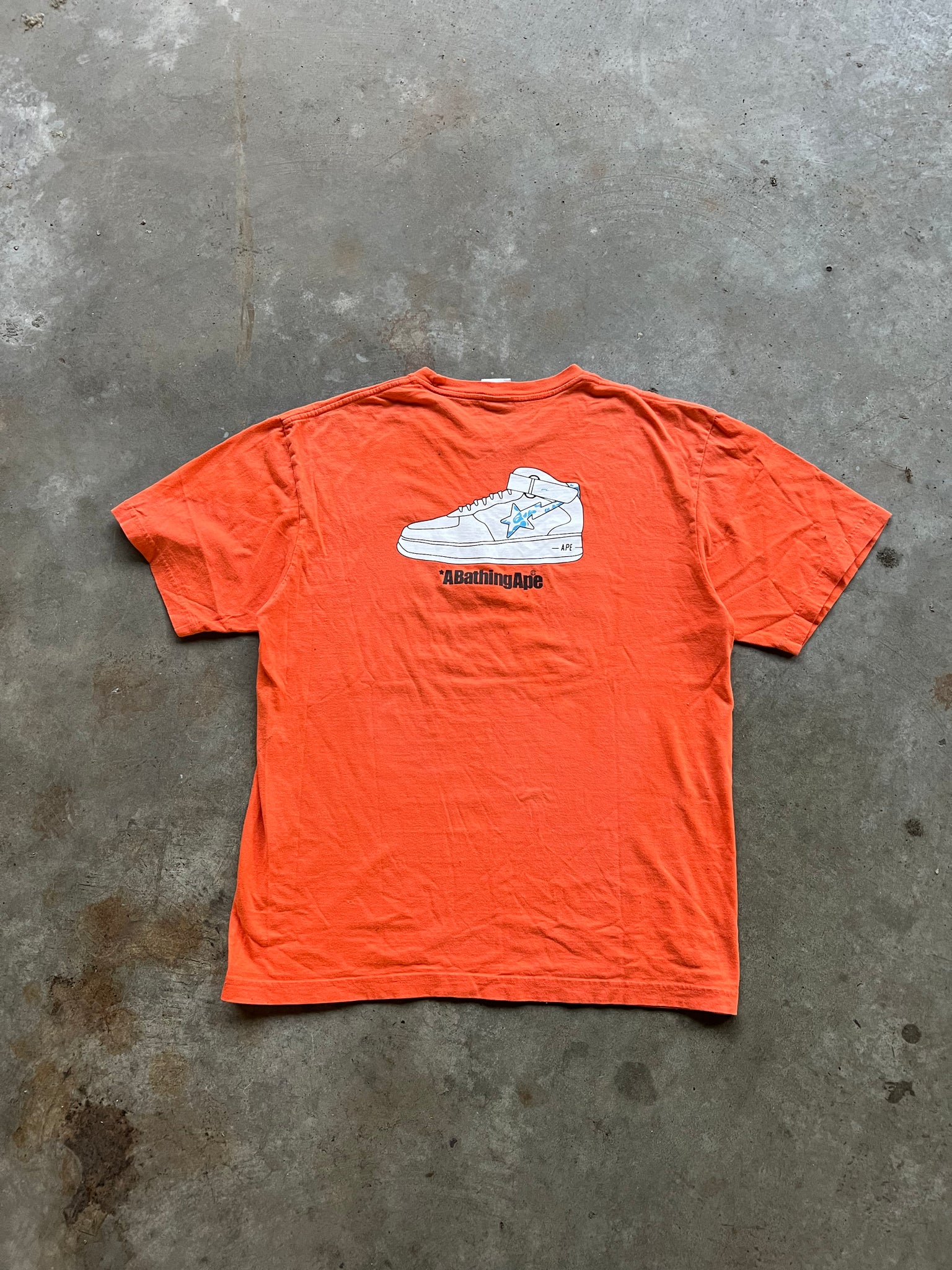 BAPESTA ORANGE TEE / LARGE