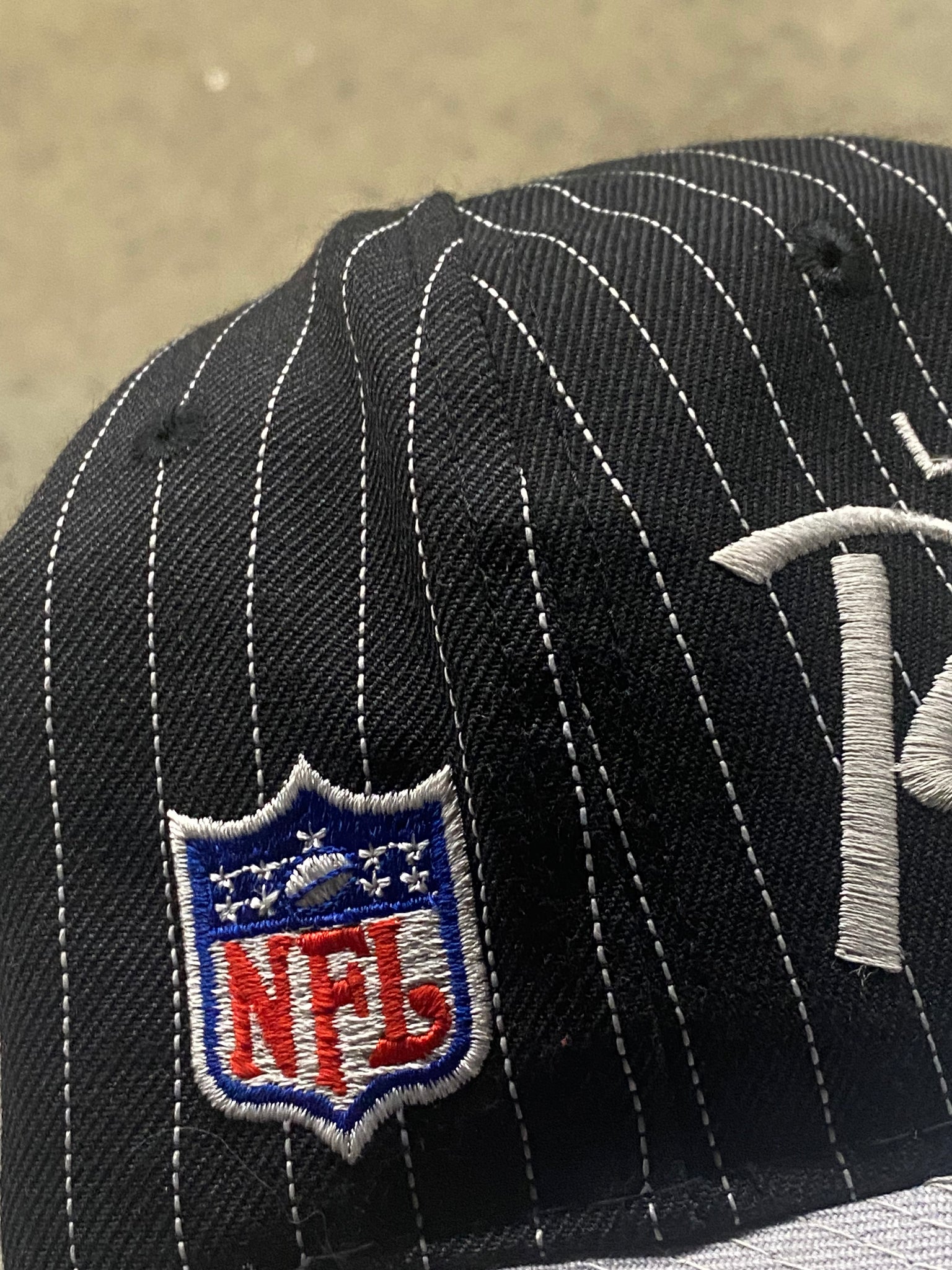 1990S LA RAIDERS PINSTRIPE DOUBLE LINE SNAPBACK