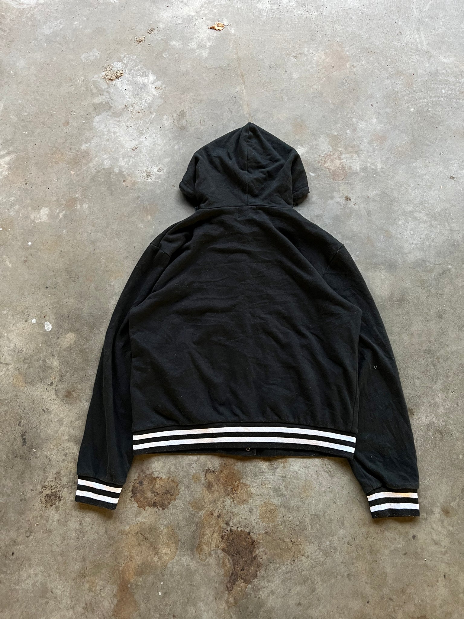 STUSSY HOODED VARSITY JACKET / LARGE