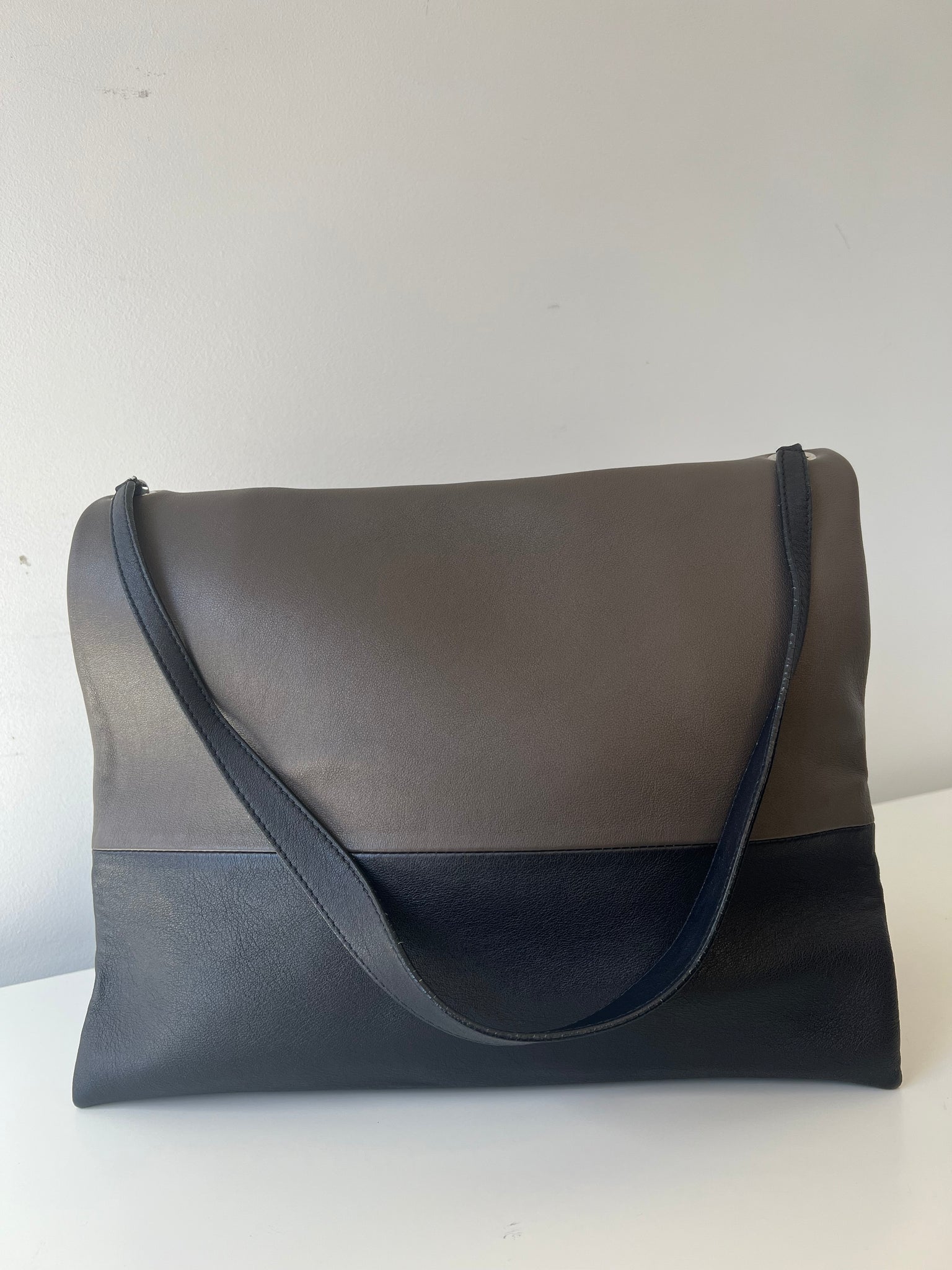 CELINE ALL SOFT TRICOLOR SHOULDER BAG / TAUPE