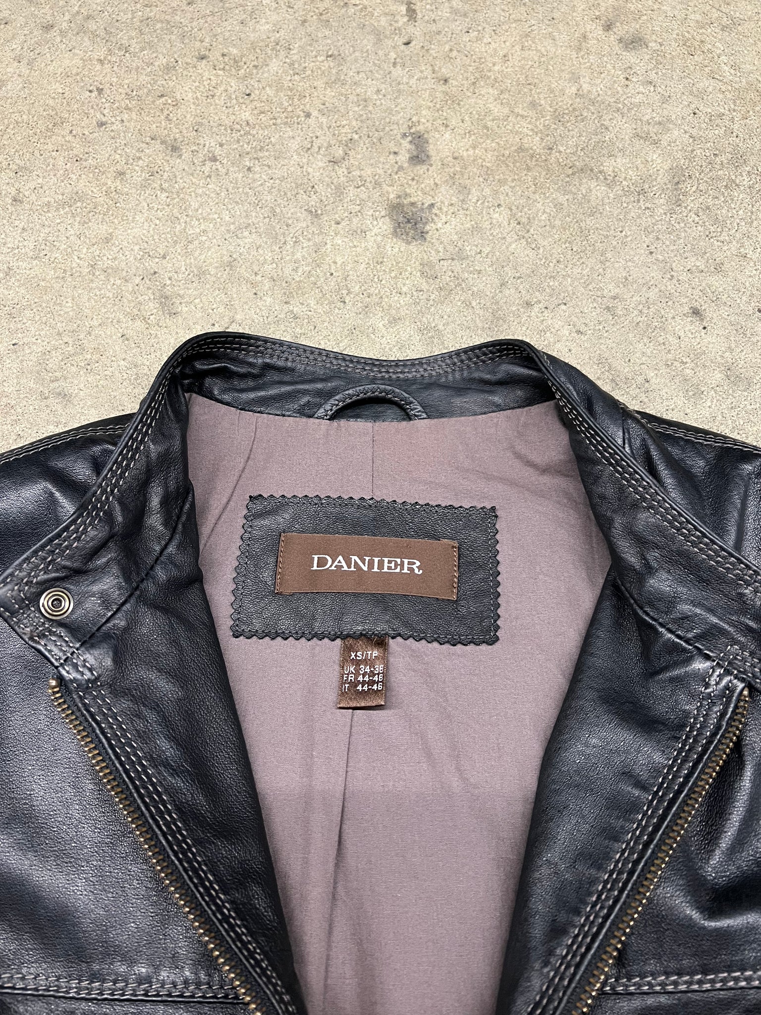 DANIER LEATHER MOTO JACKET / XSMALL