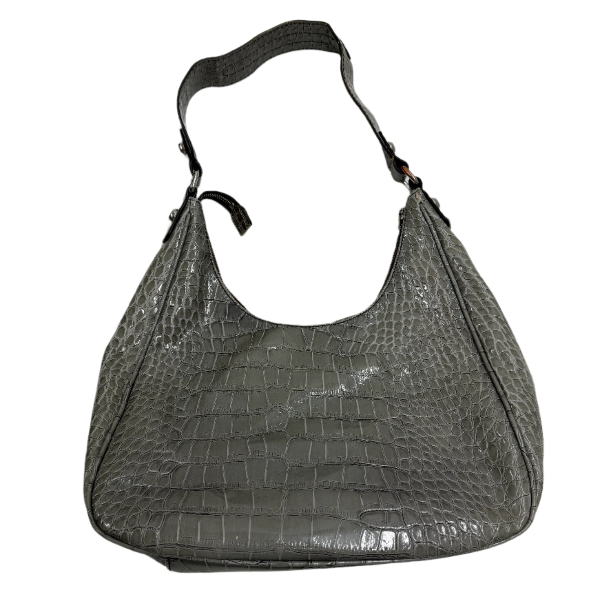 Black textured handbag on a light gray background guess vintage designer y2k 
