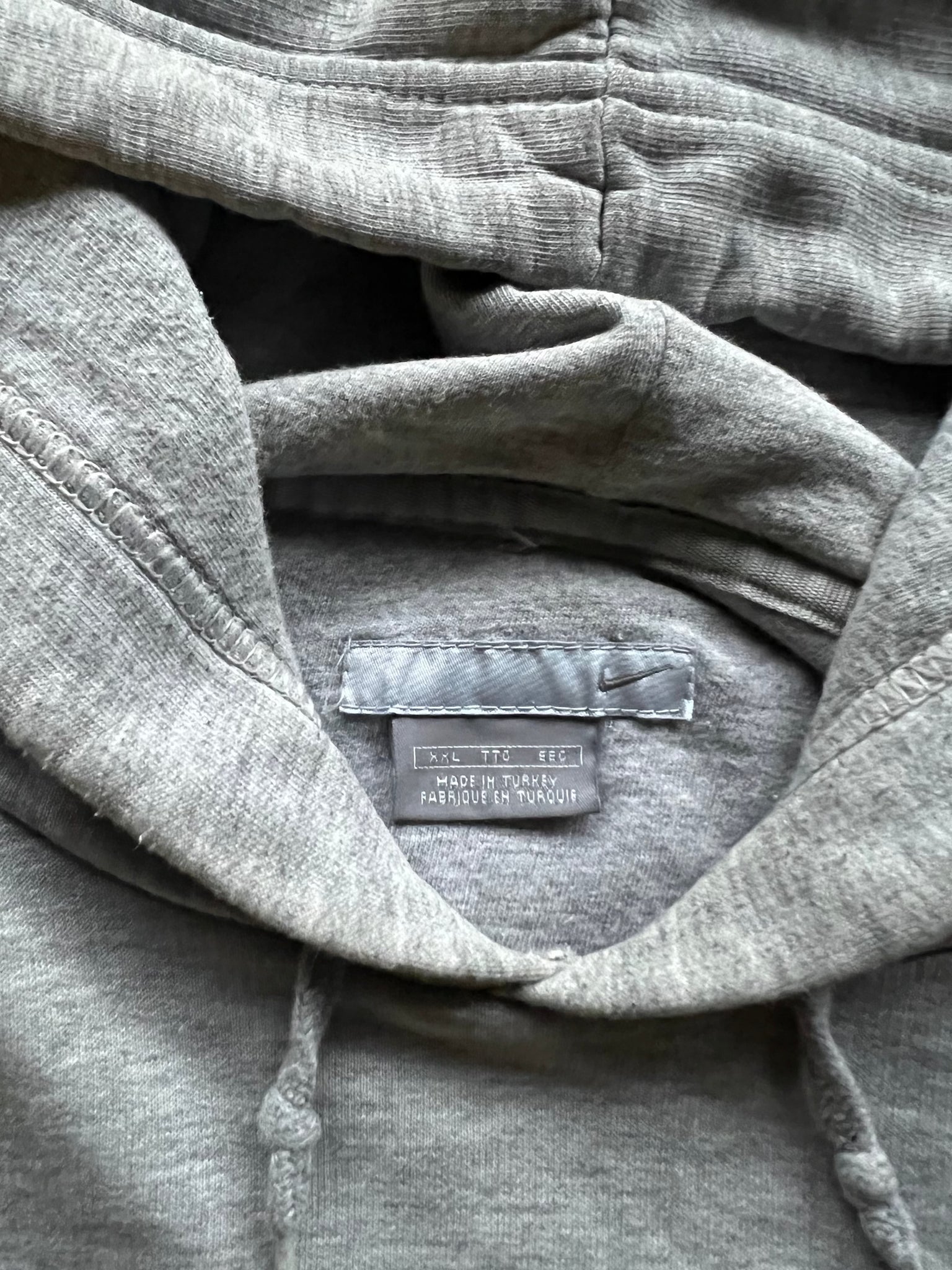 NIKE GREY CHEST LOGO HOODIE / XXLARGE