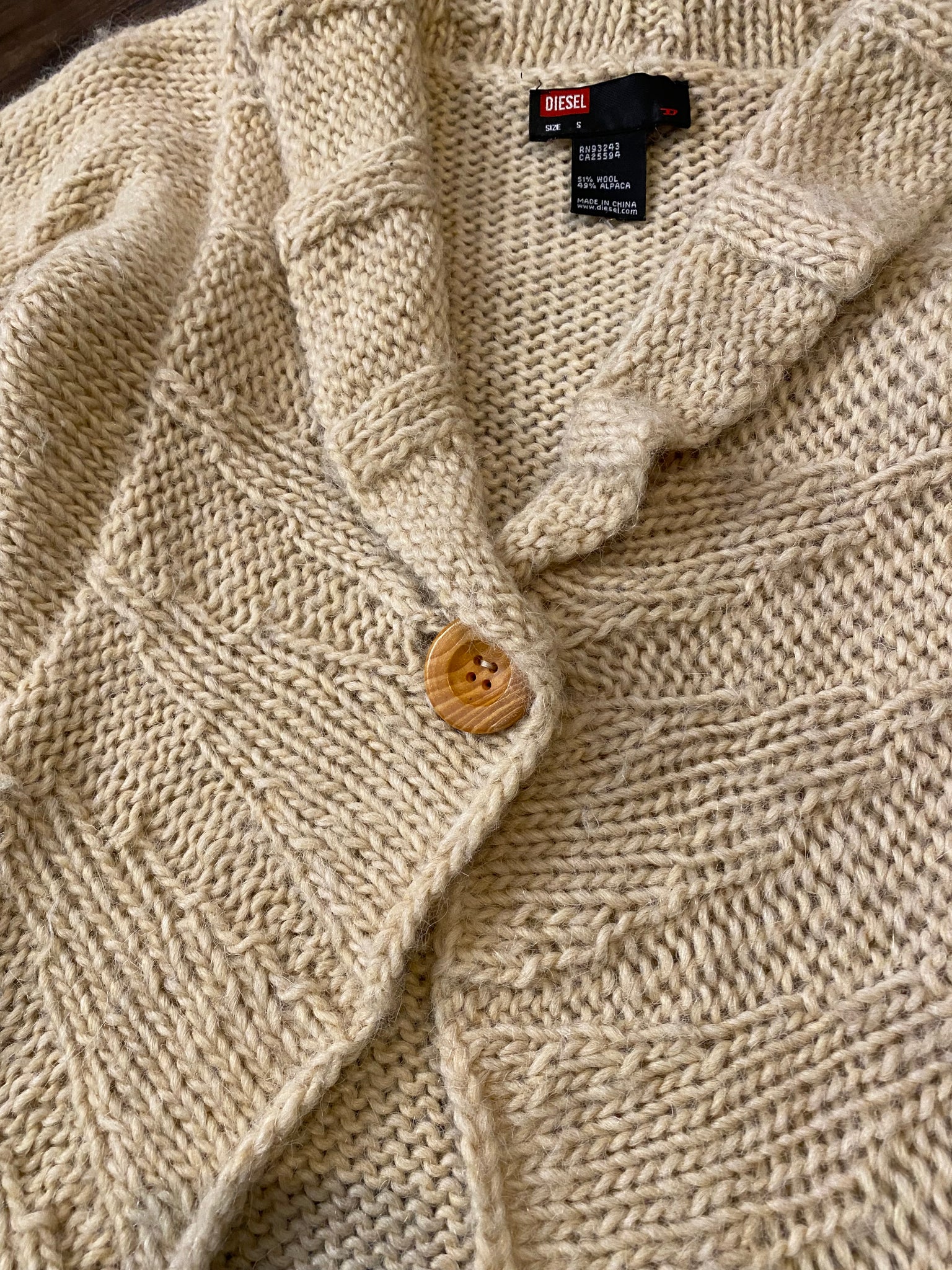 Diesel wool knit cardigan / small