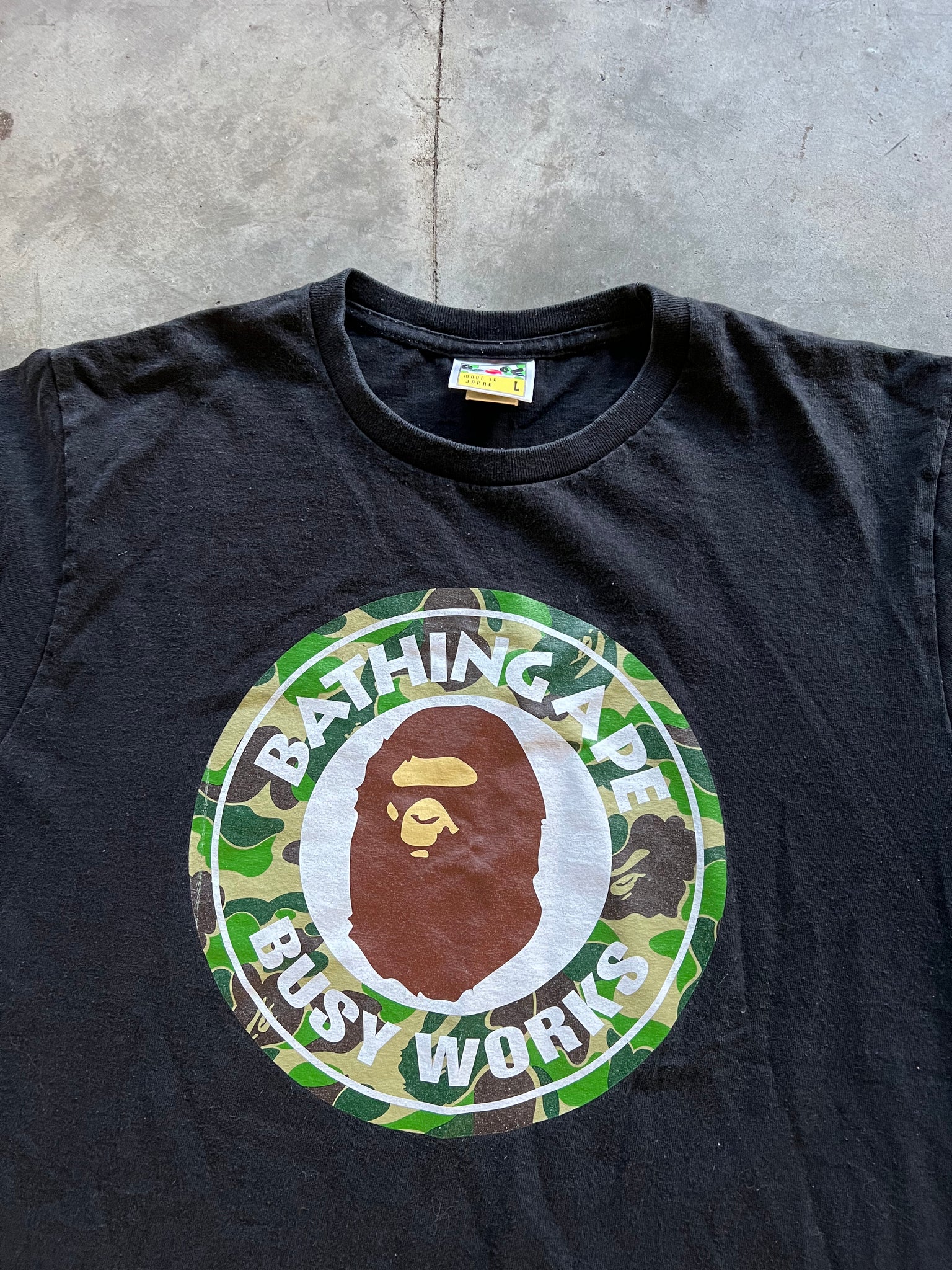 BAPE CAMO BUSY WORKS TEE / LARGE