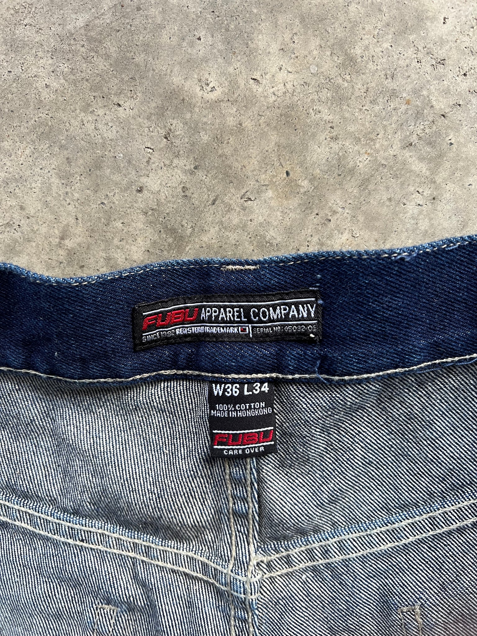 FUBU DARK WASH DENIM/ 36.5x34