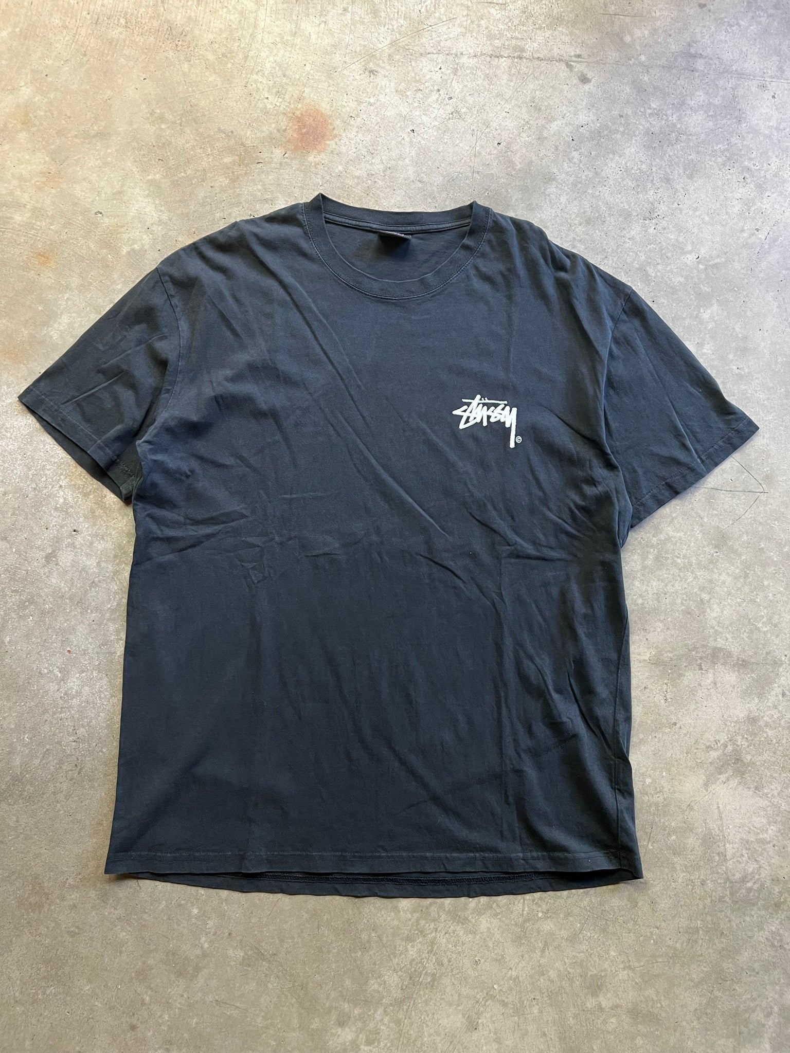 STUSSY BLACK TSHIRT / XLARGE