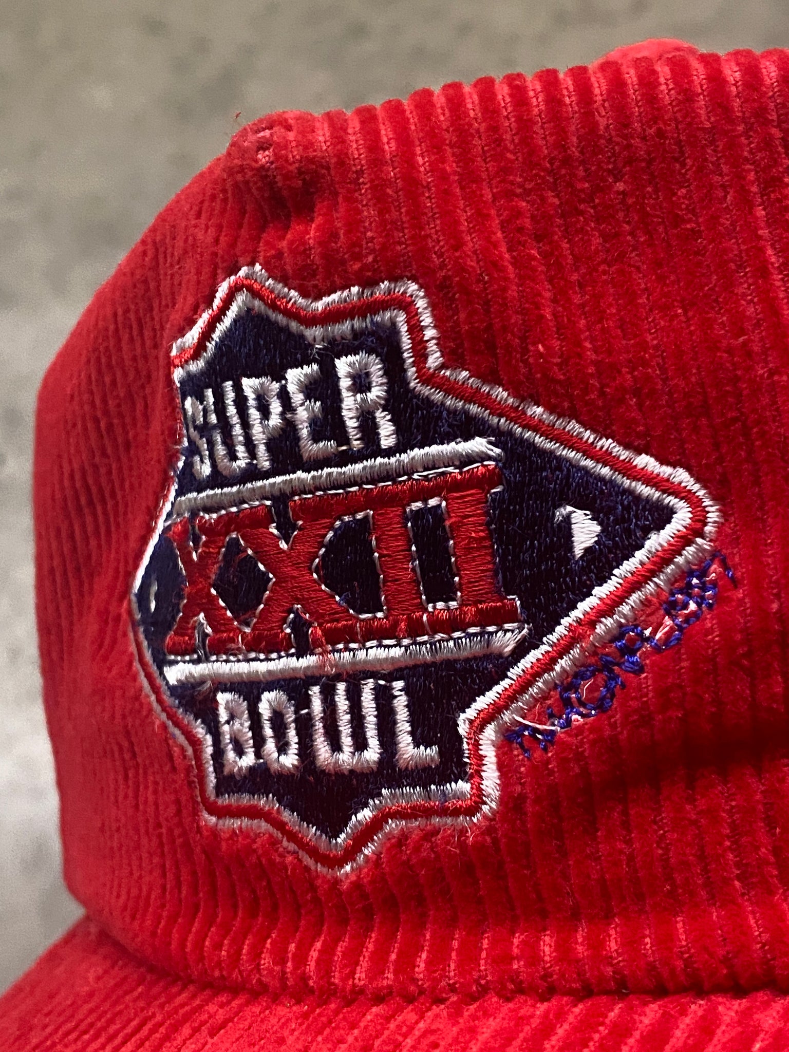 1988 SUPER BOWL RED CORDUROY ZIP-BACK