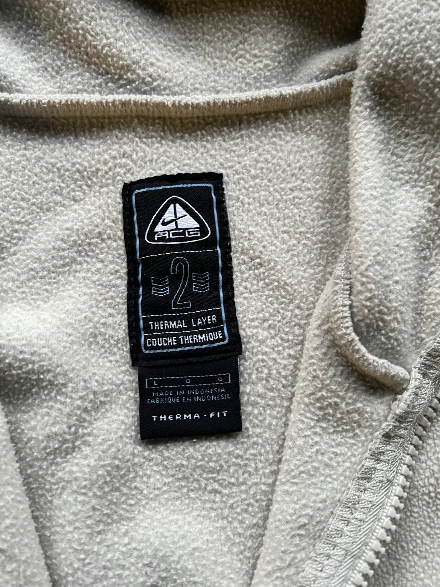 ACG BEIGE FLEECE ZIPUP / LARGE