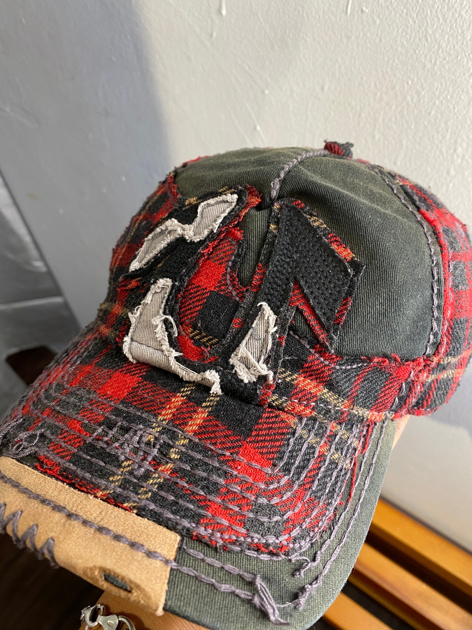 TRUE RELIGION PLAID TRUCKER HAT