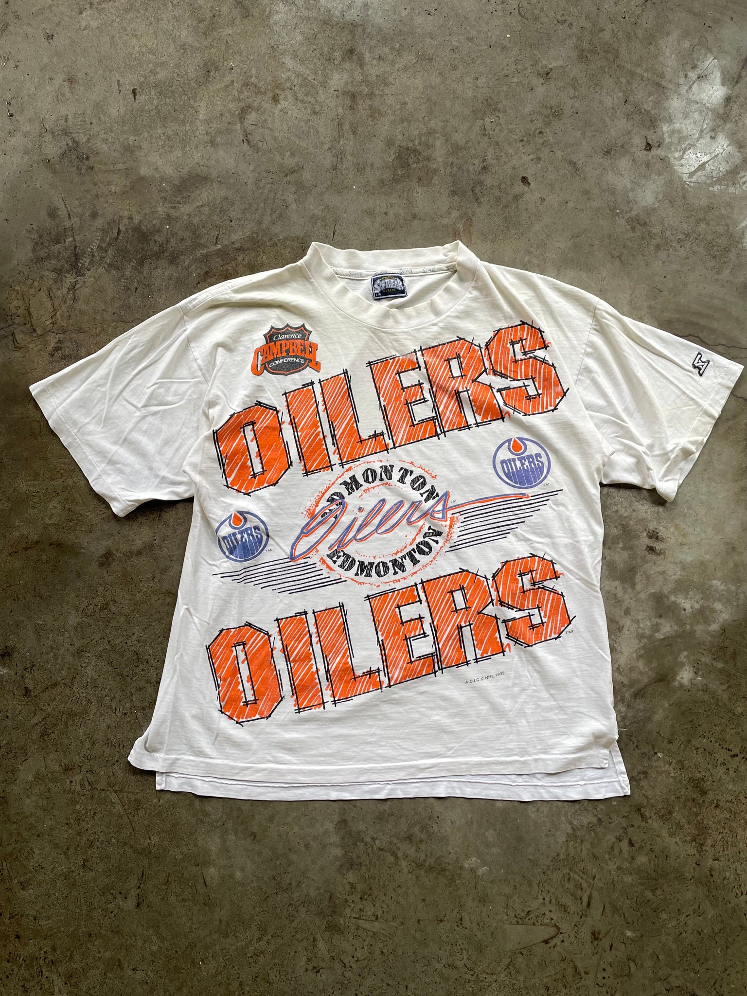 1992 EDMONTON OILERS TEE / LARGE