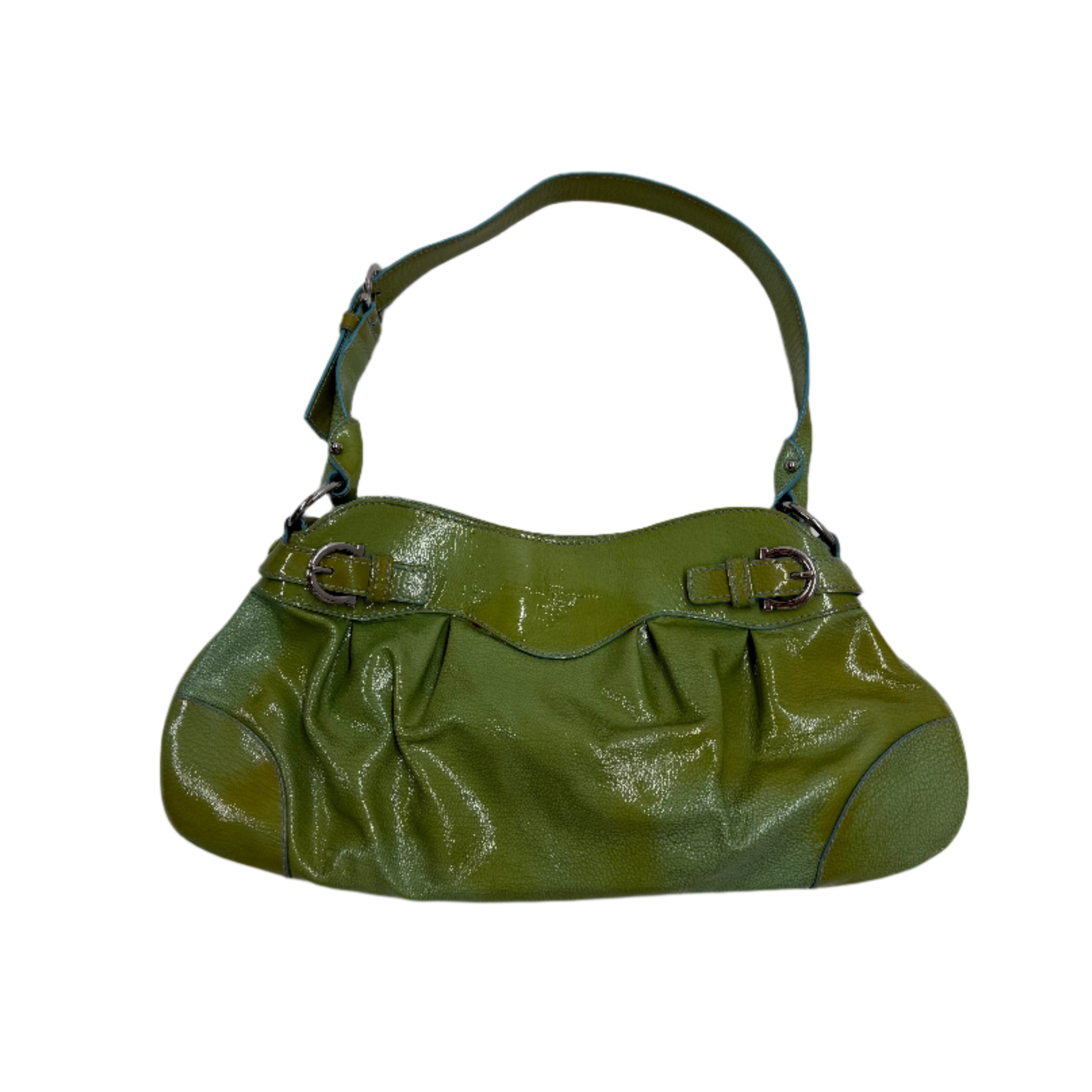 Salvatore Ferragamo green mini handbag designer luxury brand 
