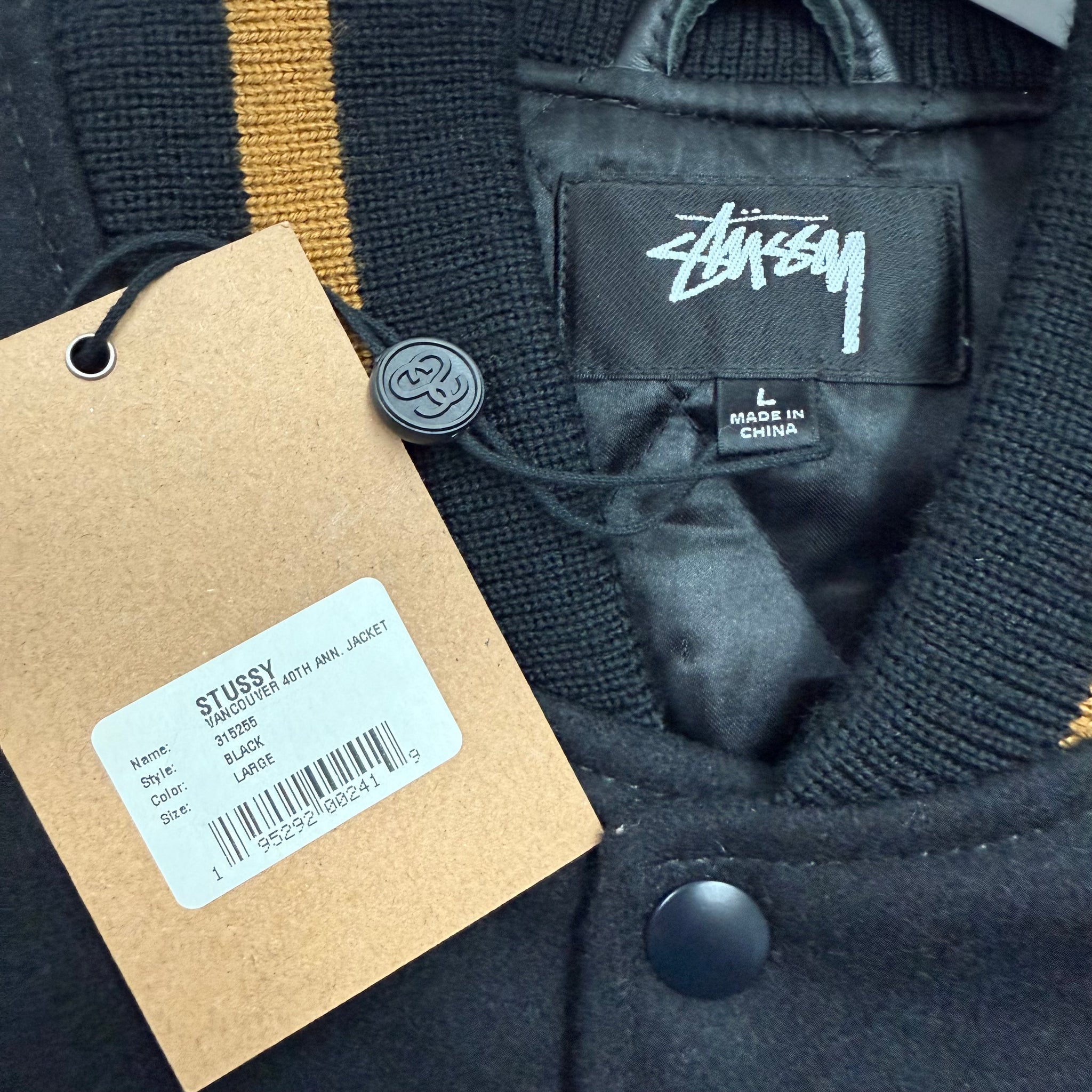 Stussy Vancouver 40th Anniversary varsity jacket Vancouver VIntage FIsh Market Studio