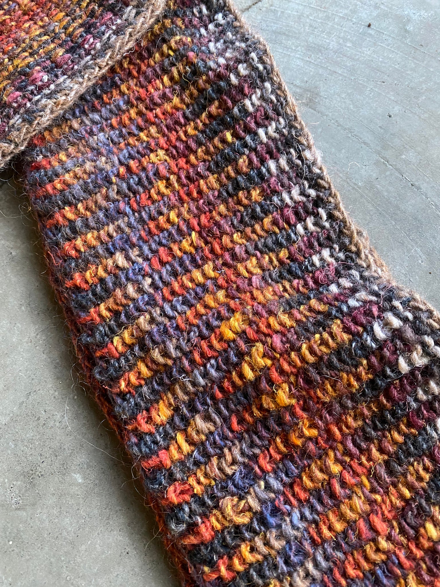 KNITTED SKINNY SCARF / ORANGE