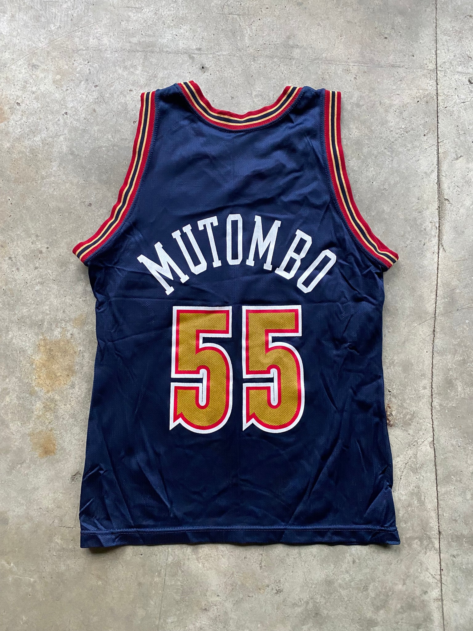 CHAMPION MUTOMBO NUGGETS JERSEY / SMALL