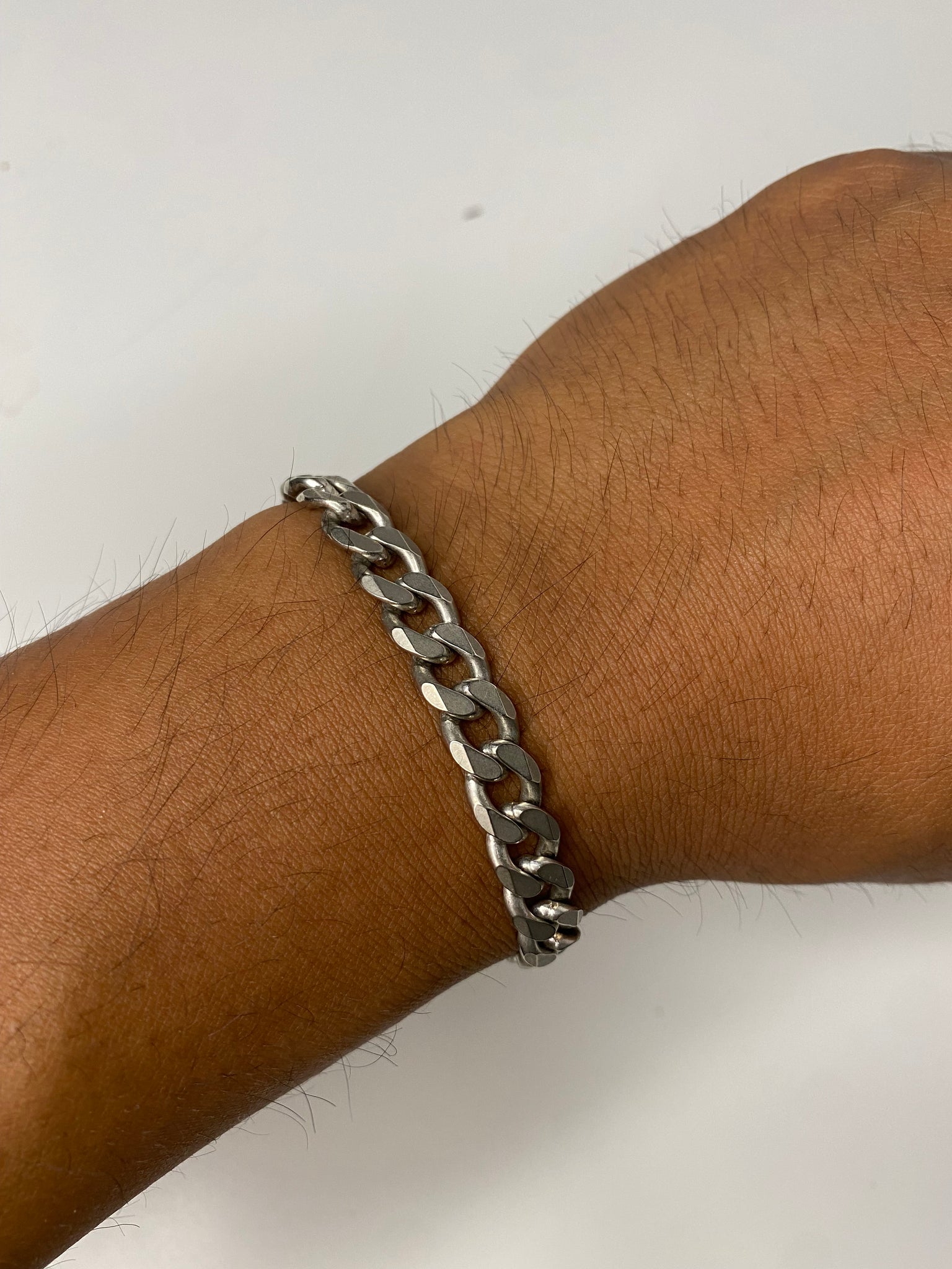 Cuban link .925 silver italian made lobster clasp bracelet