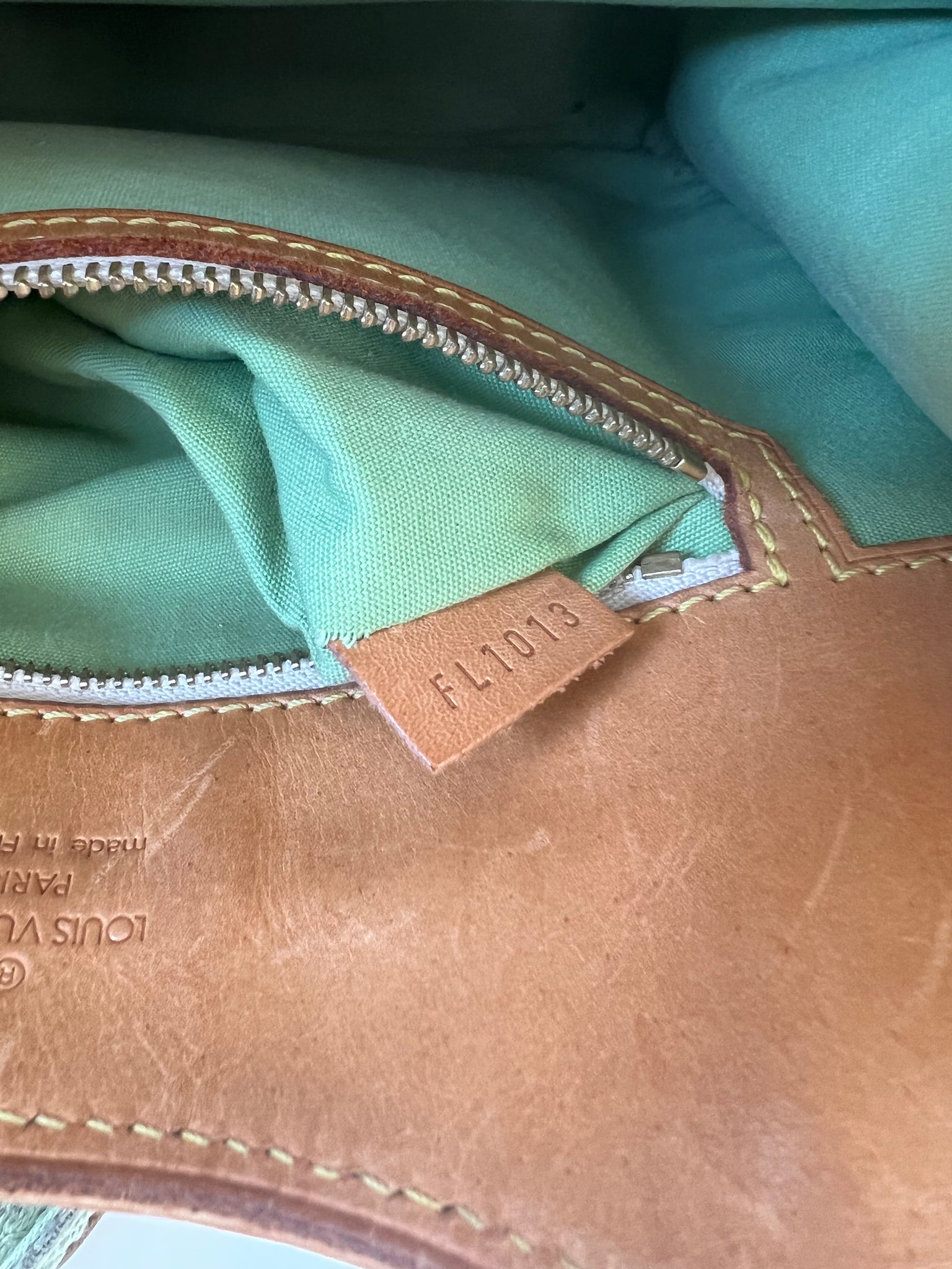 LOUIS VUITTON KATHLEEN LINEN HANDBAG / MATCHA GREEN