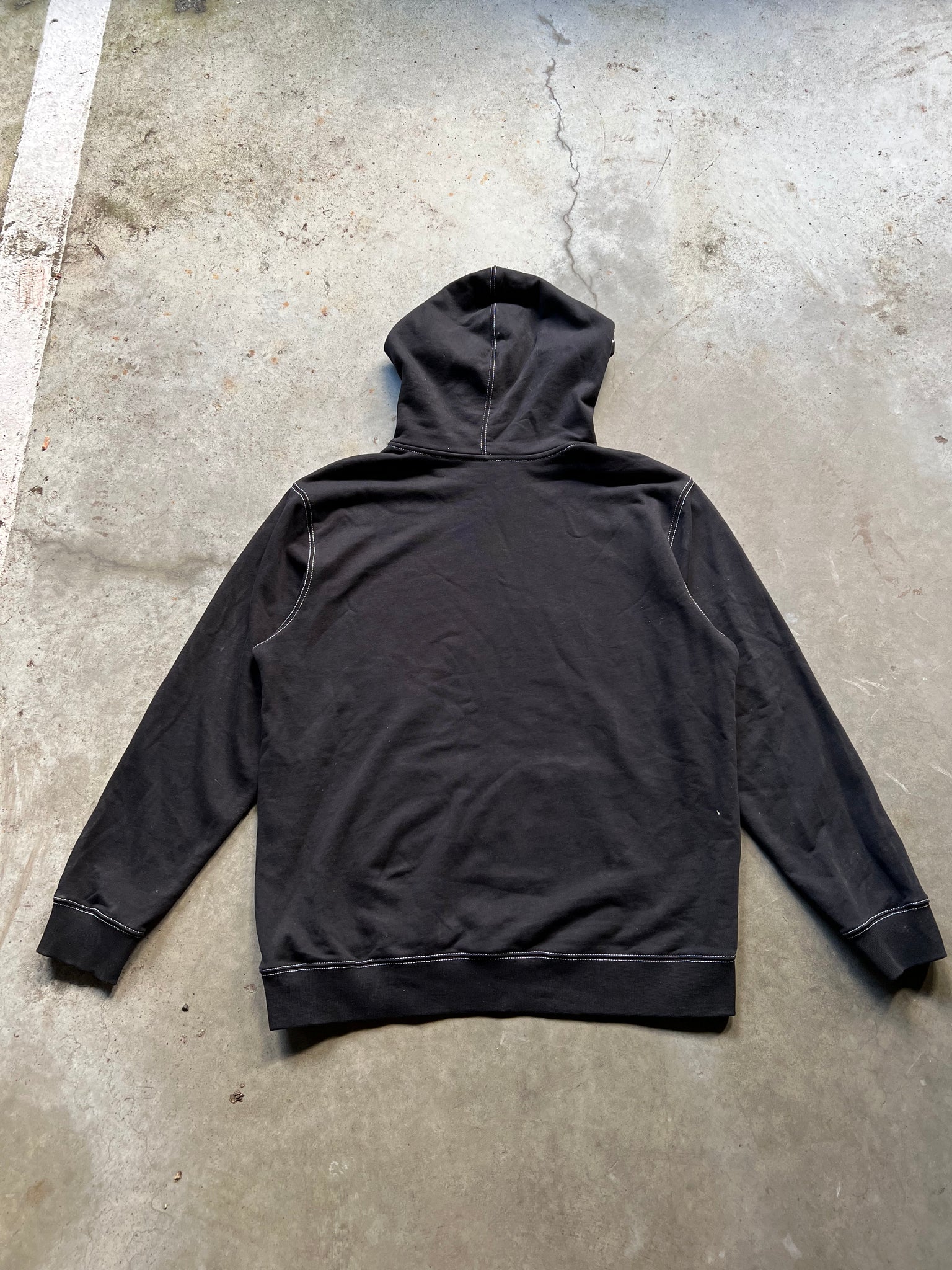 OVO CONTRAST STITCH BLACK HOODIE / XXLARGE