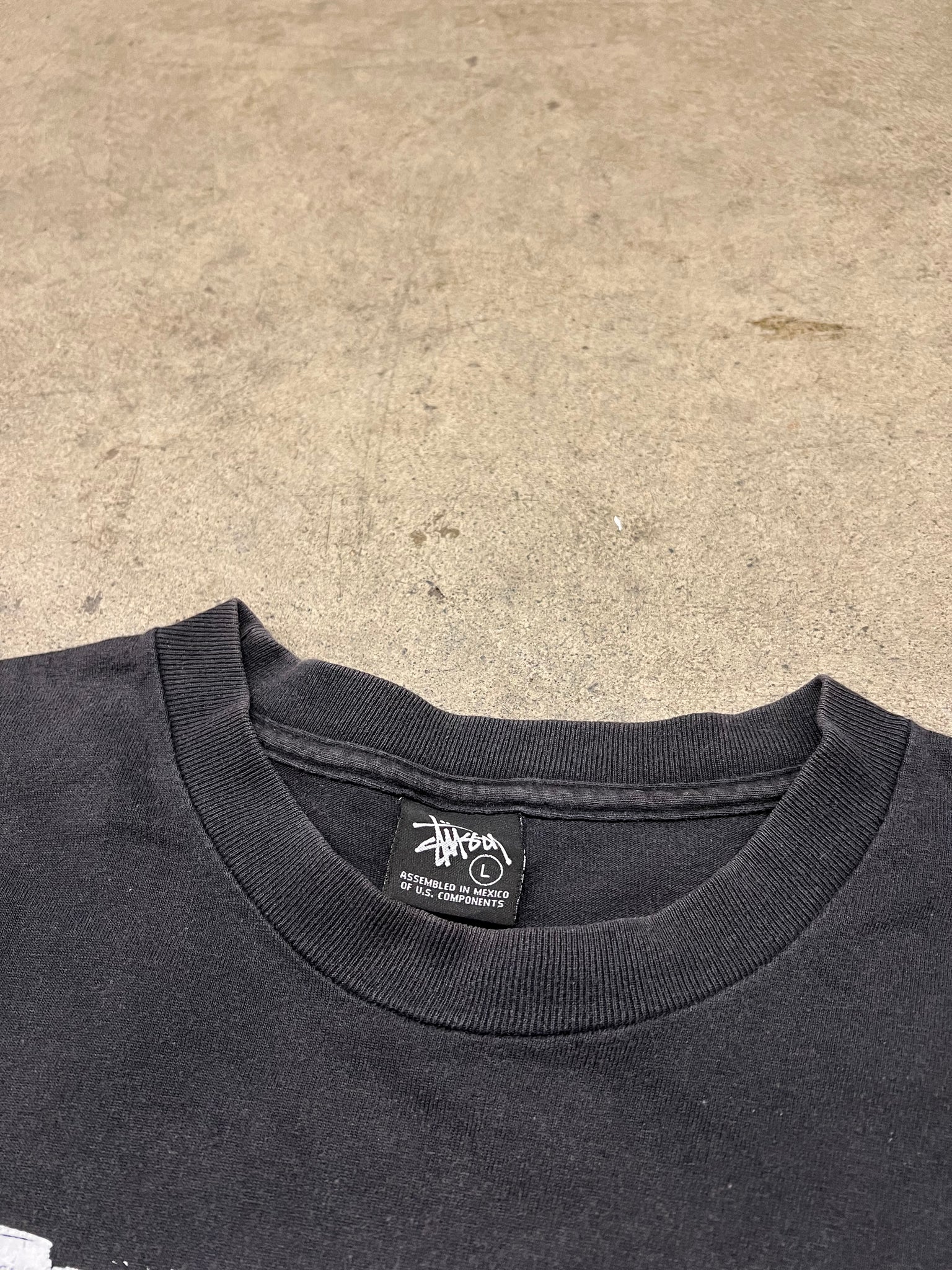 STUSSY CITIES BLACK TEE /  LARGE