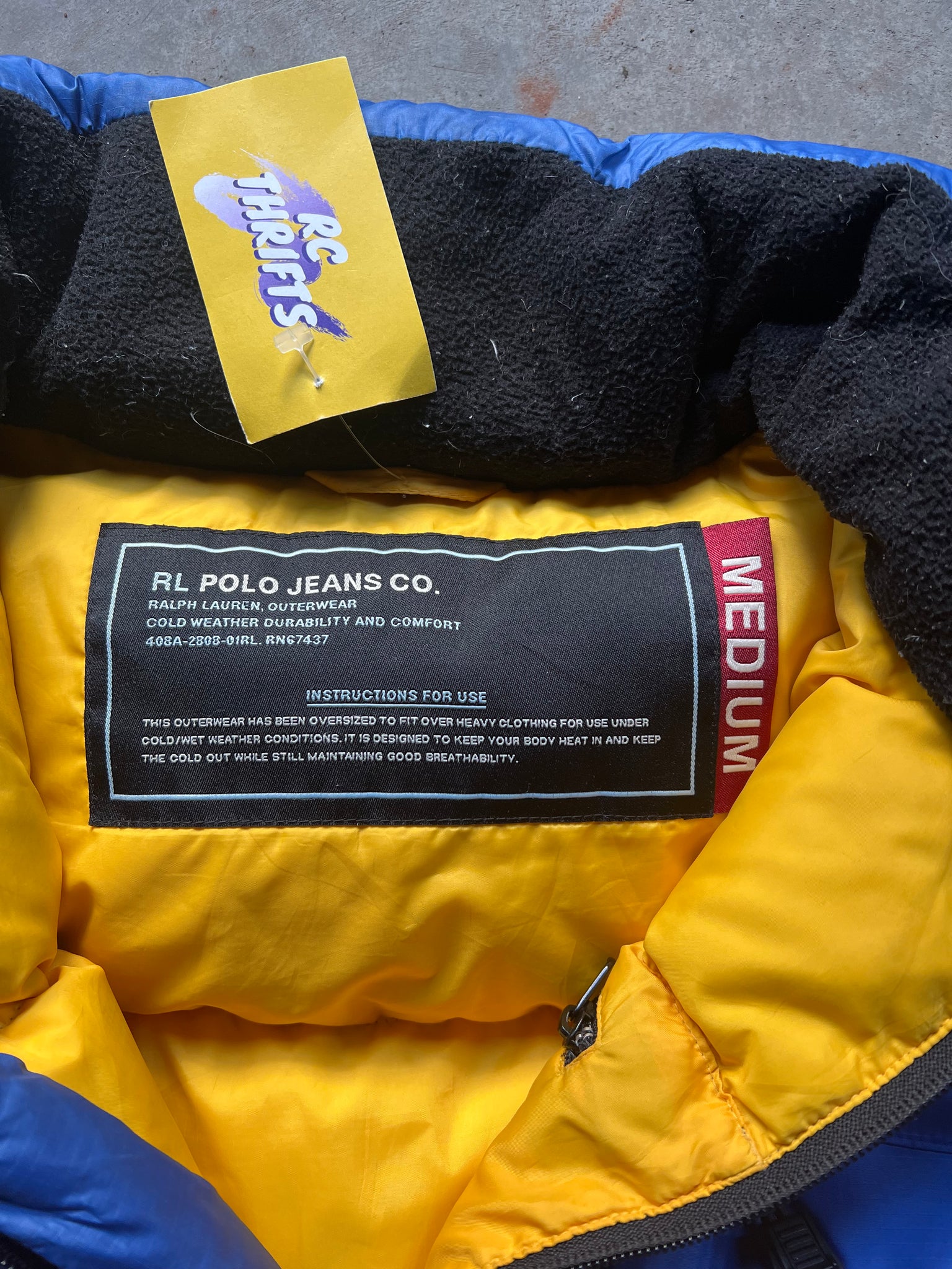 RALPH LAUREN BLUE PUFFER JACKET / MEDIUM