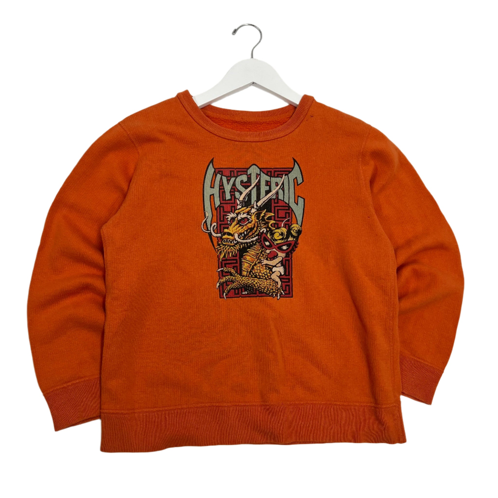 Hysteric Glamour orange reversible dragon crewneck 