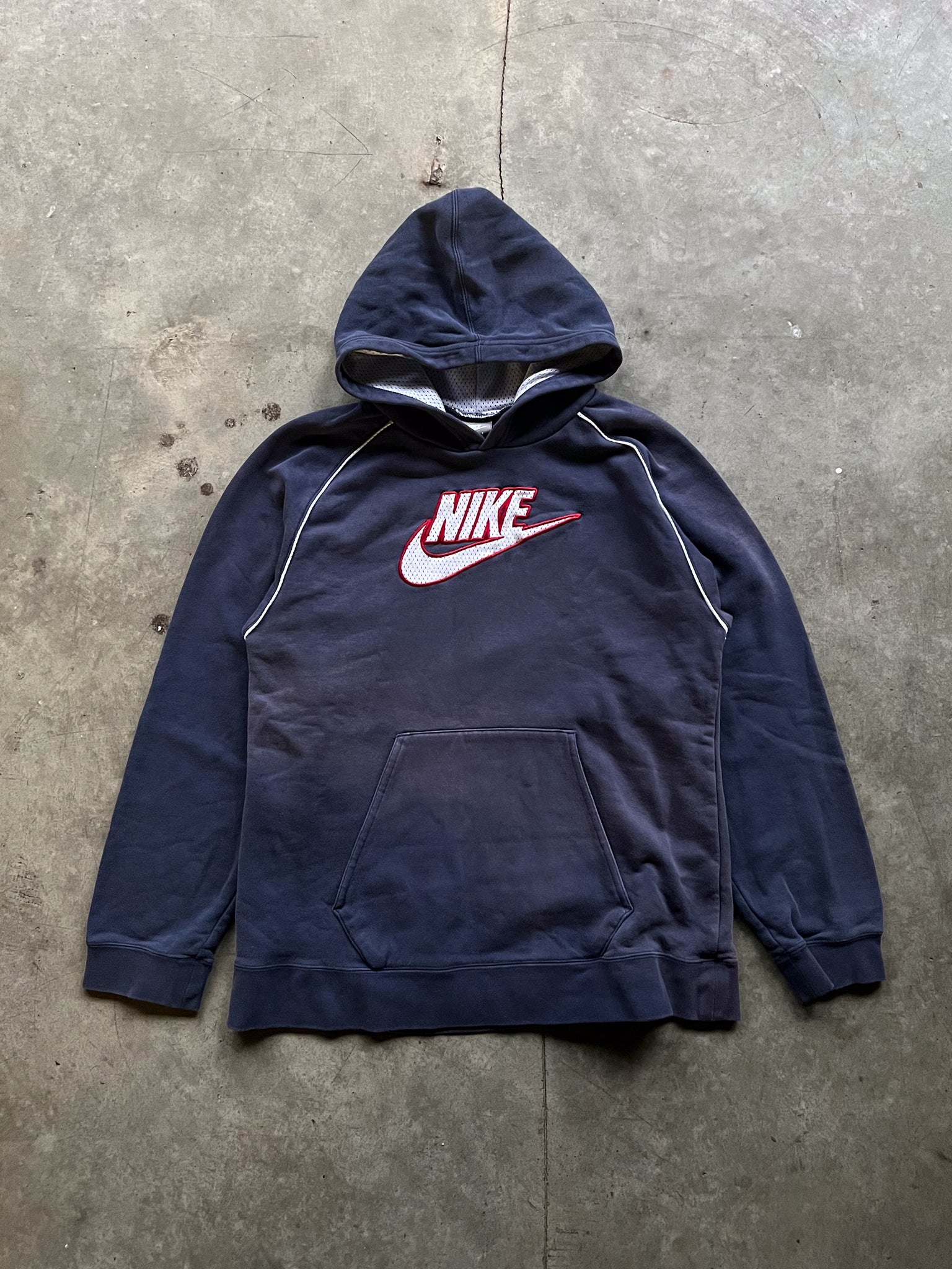 NIKE NAVY MESH HOODIE / SMALL