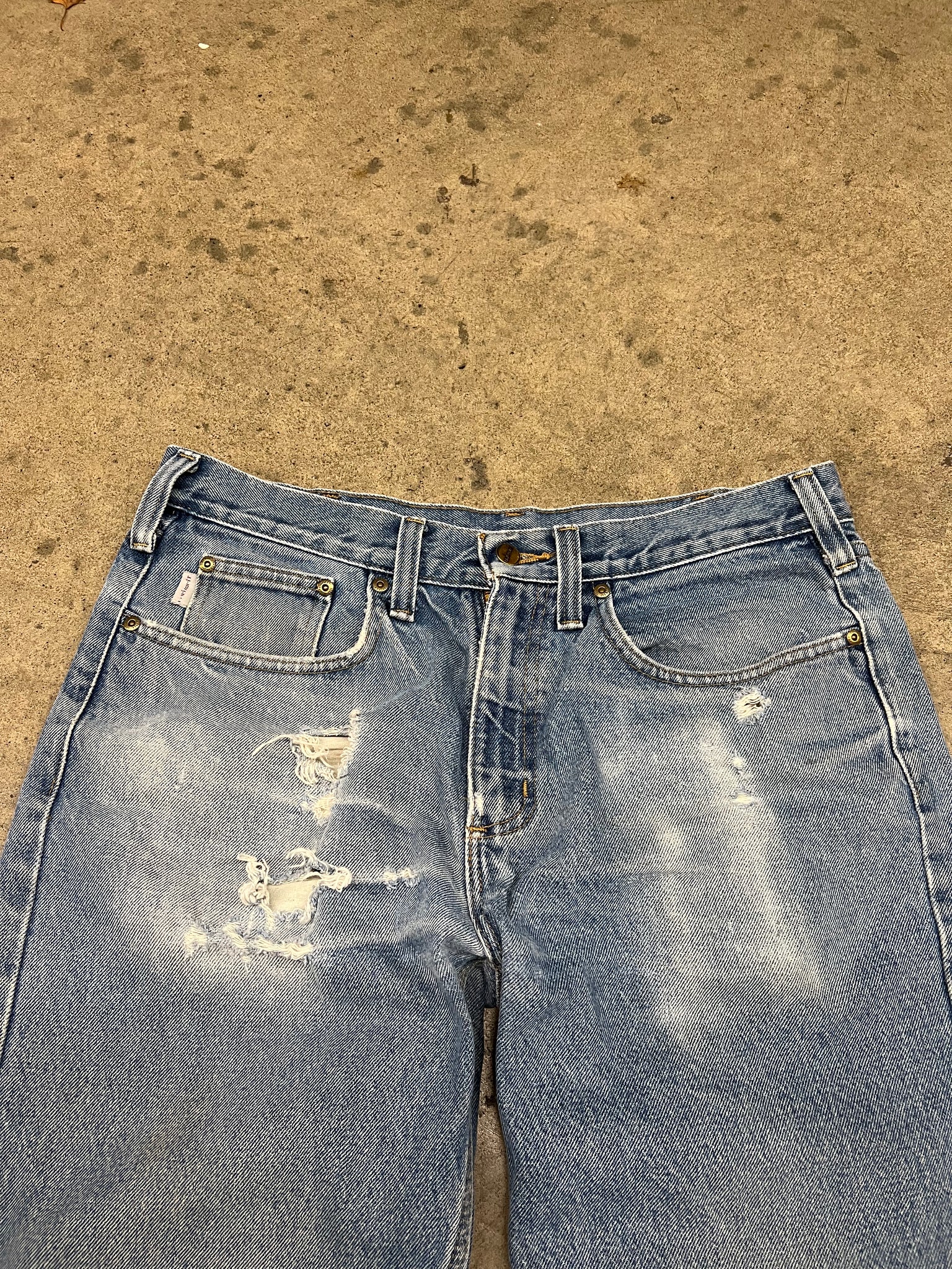 CARHARTT DISTRESSED DENIM / 34x30