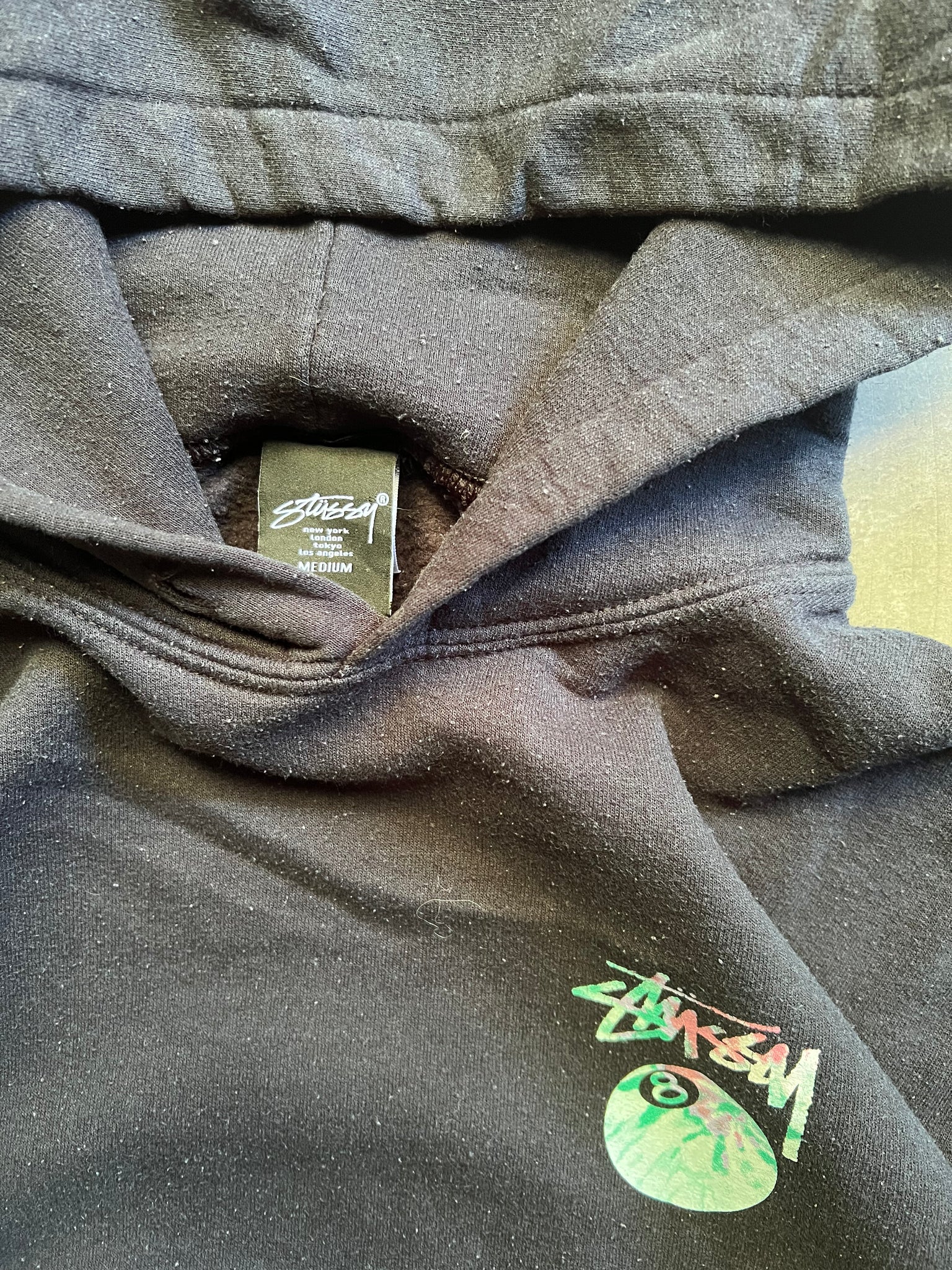 STUSSY TYE-DYE EIGHTBALL HOODIE / MEDIUM