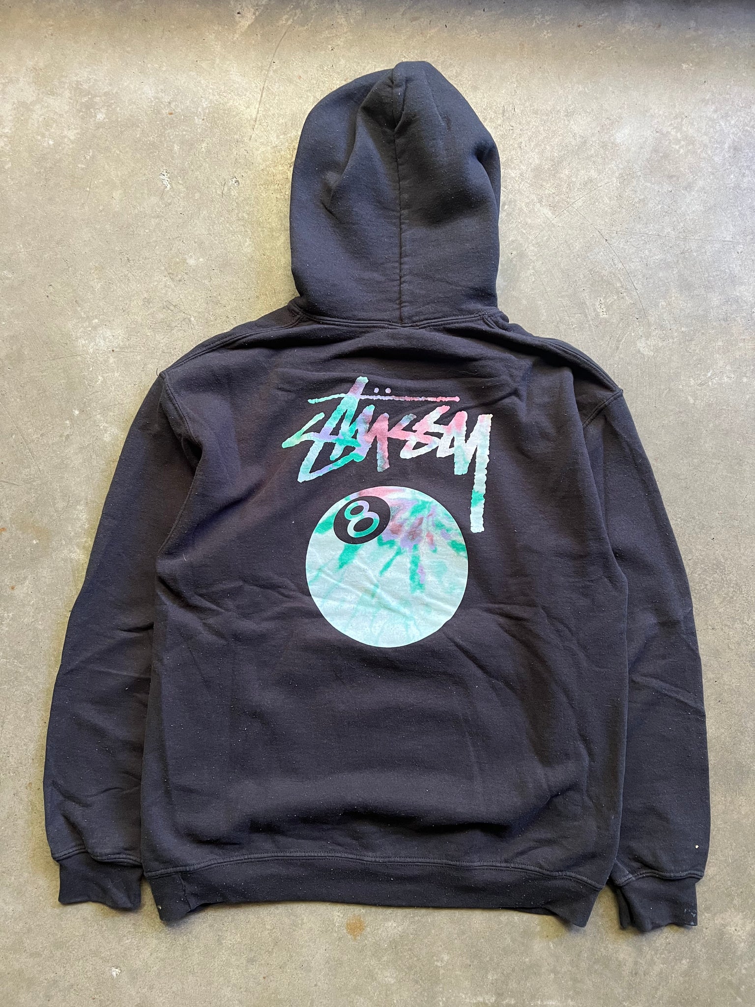 STUSSY TYE-DYE EIGHTBALL HOODIE / MEDIUM