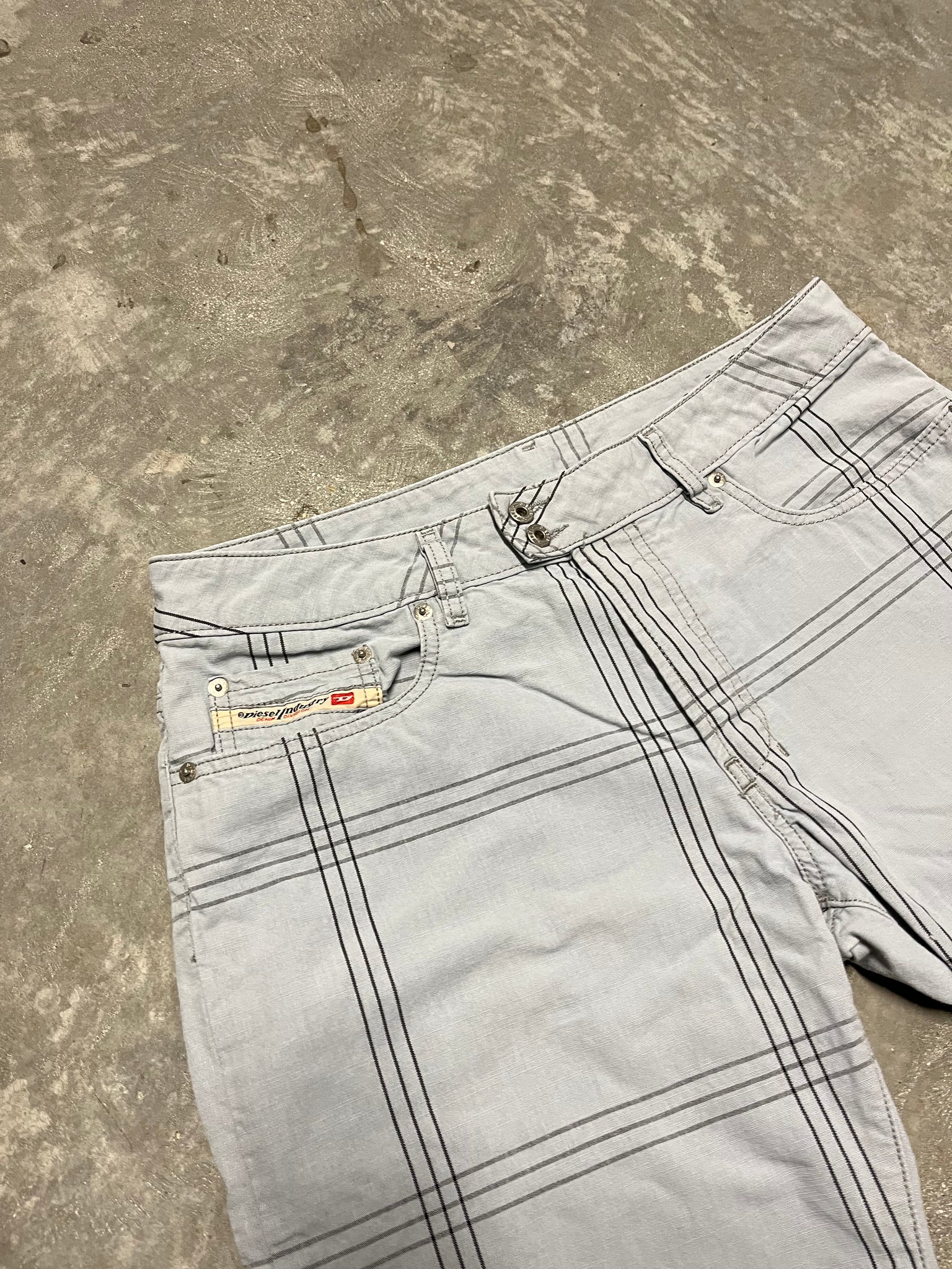 2000s Diesel Stripped Straight Cut Trousers / 34x32