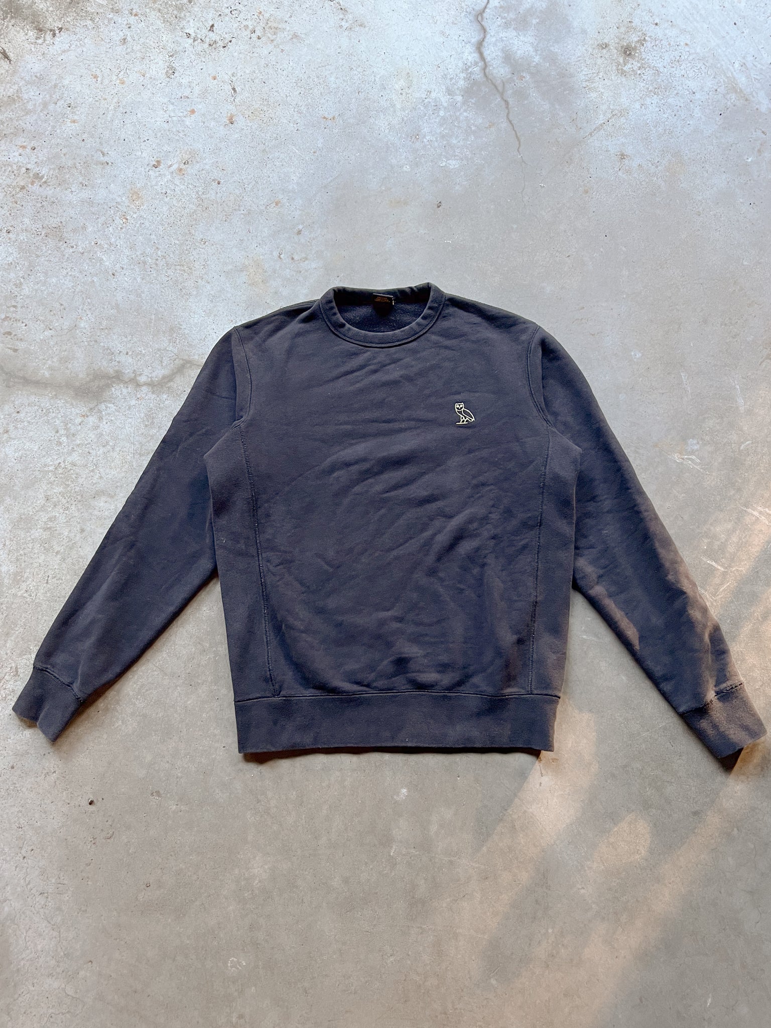 OVO CHEST LOGO BLACK CREWNECK /XSMALL