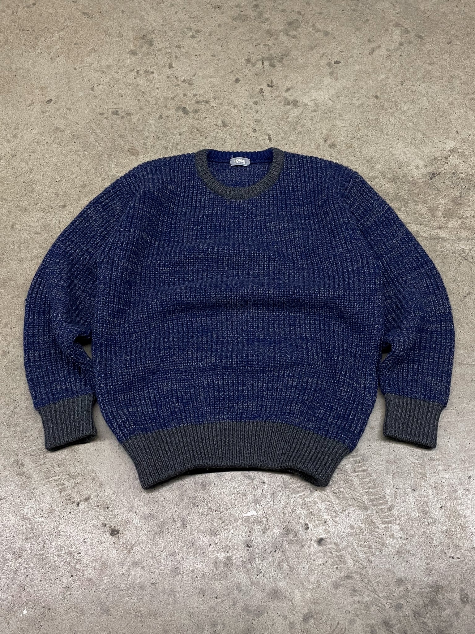 CDG HOMME CABLE KNIT SWEATER BLUE / Medium