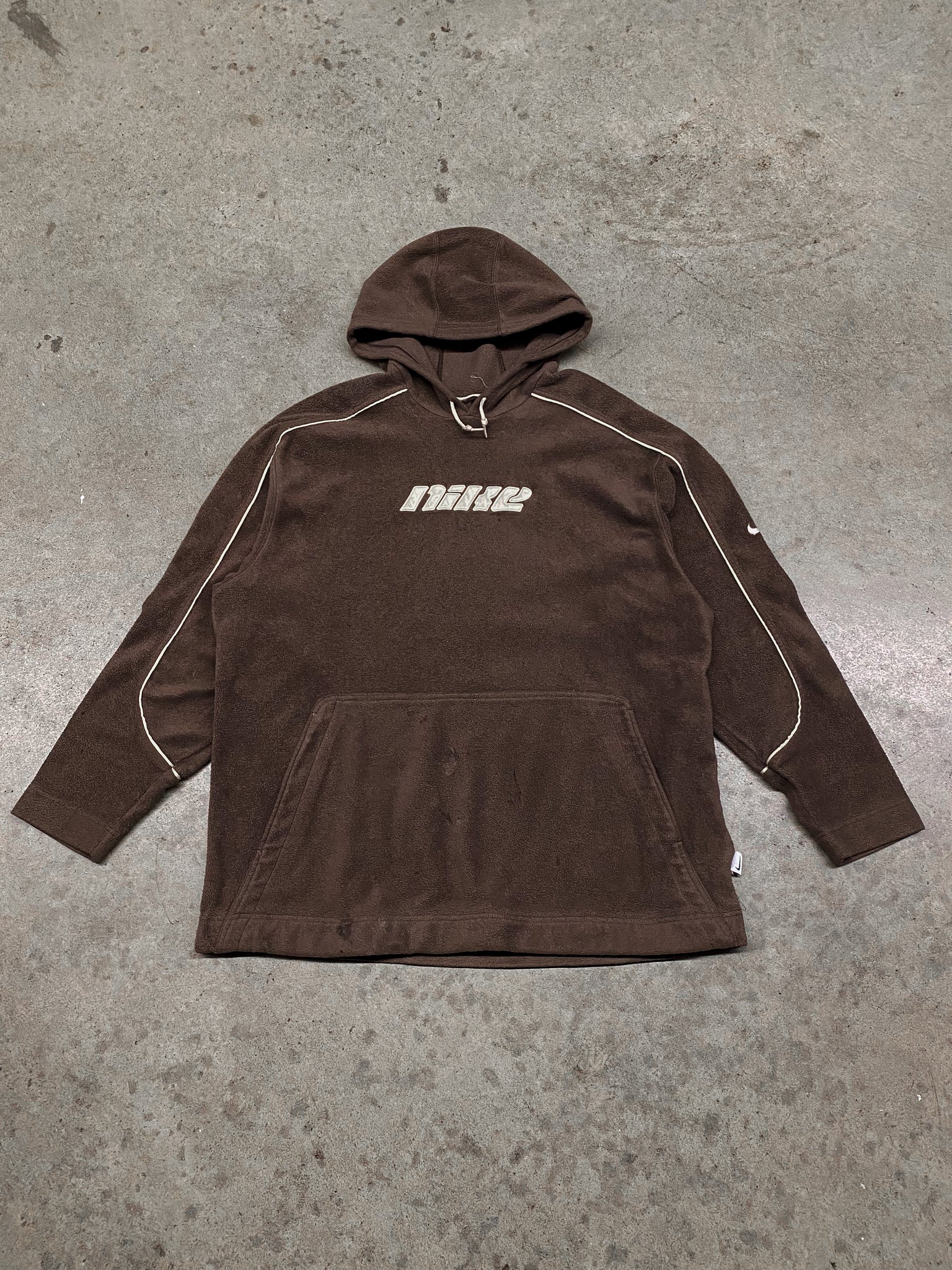 NIKE BROWN HOODED FLEECE / XLarge