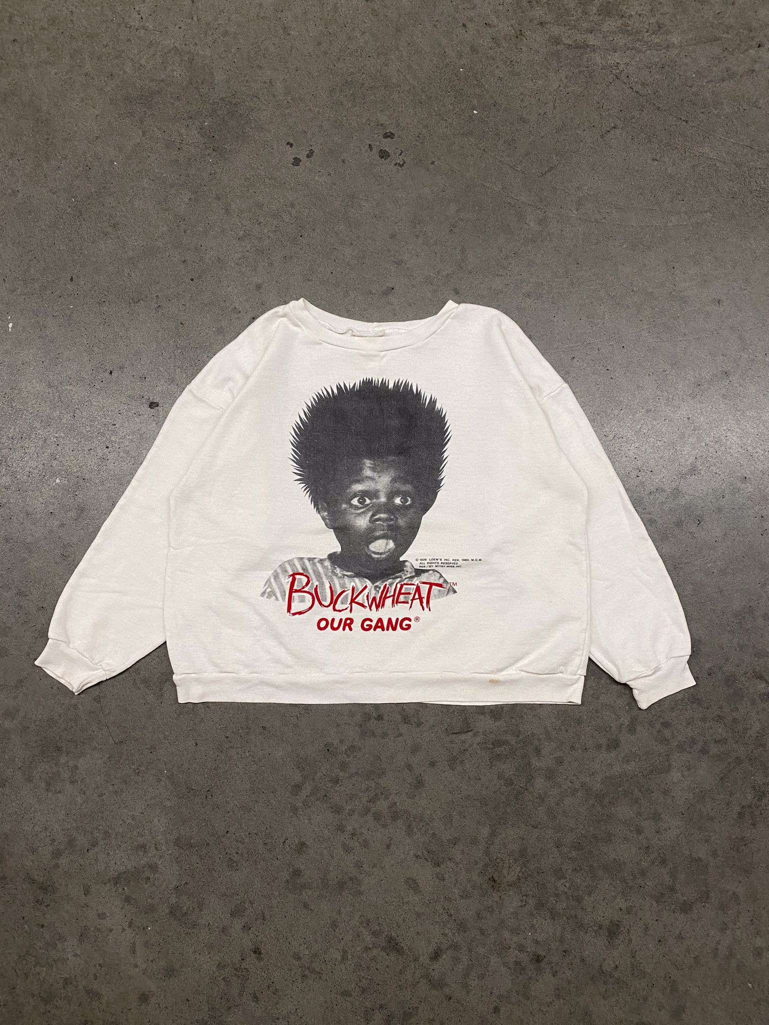 1960s BUCKWHEAT WHITE CREWNECK / Medium