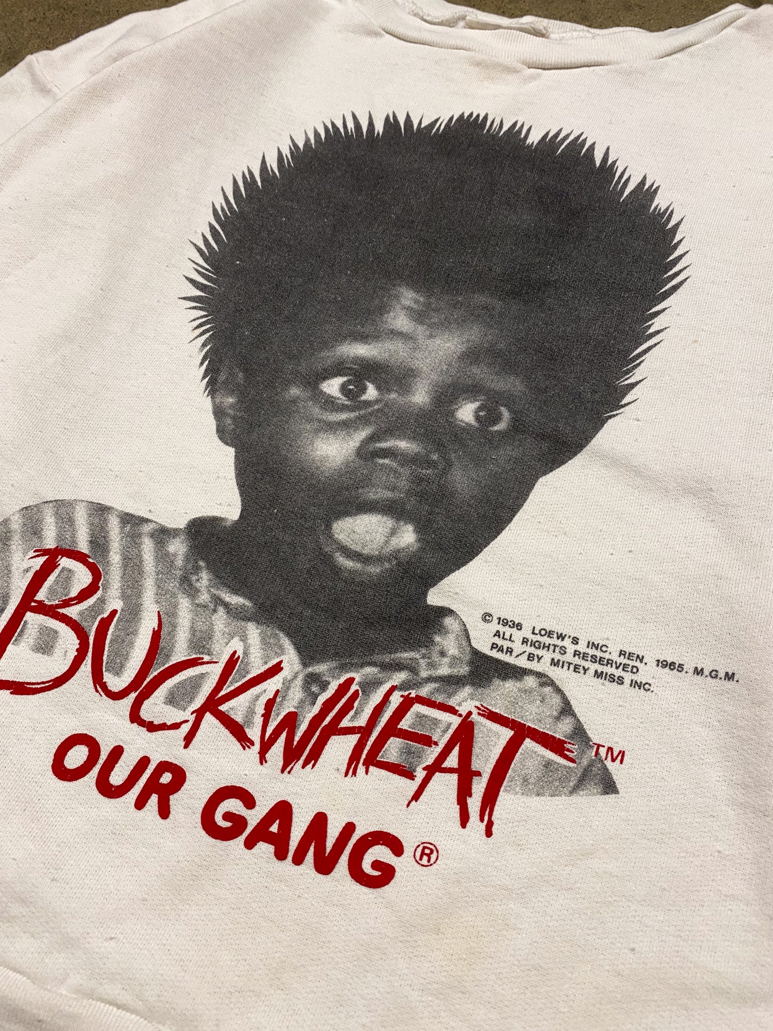 1960s BUCKWHEAT WHITE CREWNECK / Medium