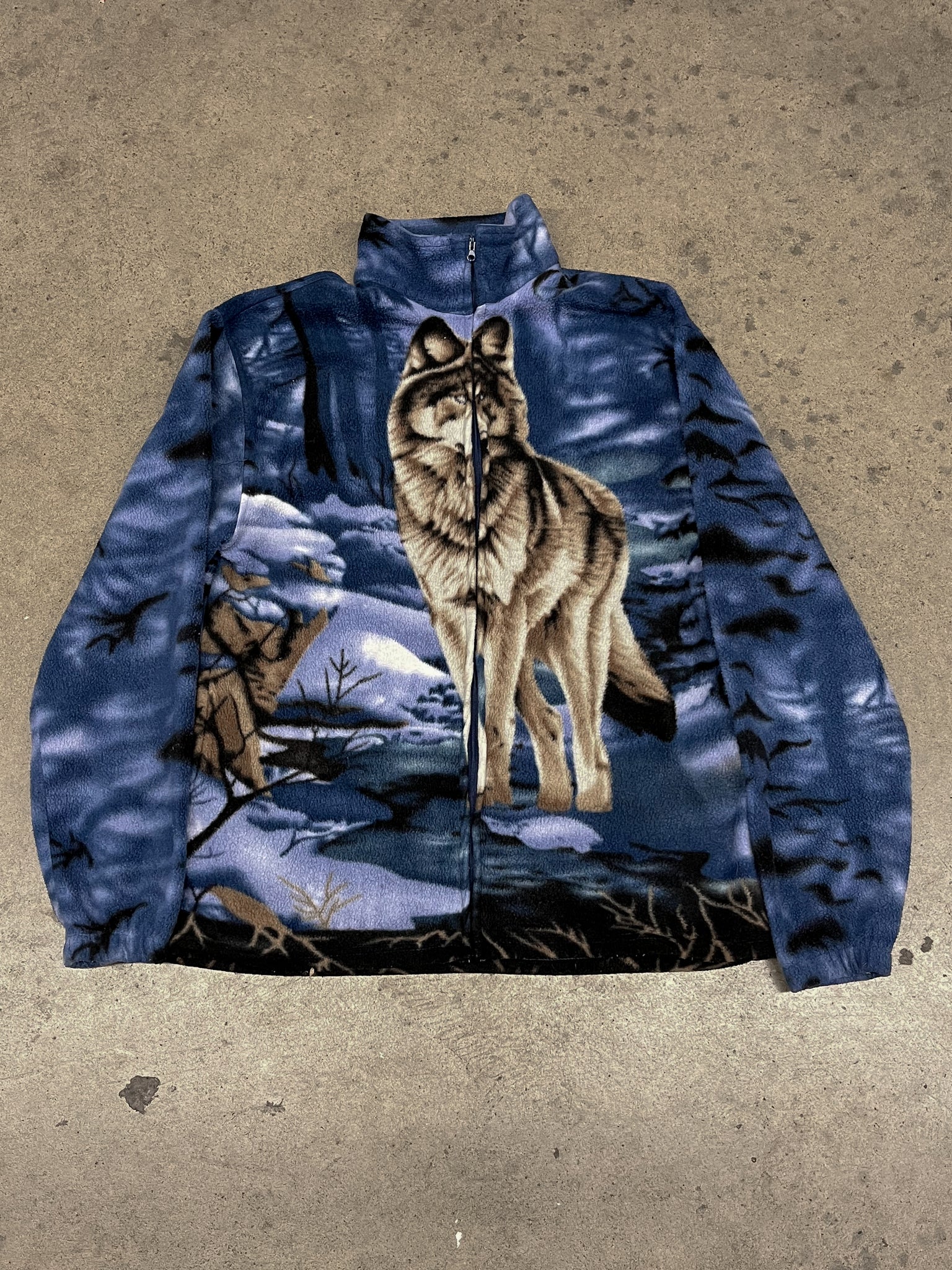 ARCTIC WOLF BLUE FLEECE JACKET / SMALL