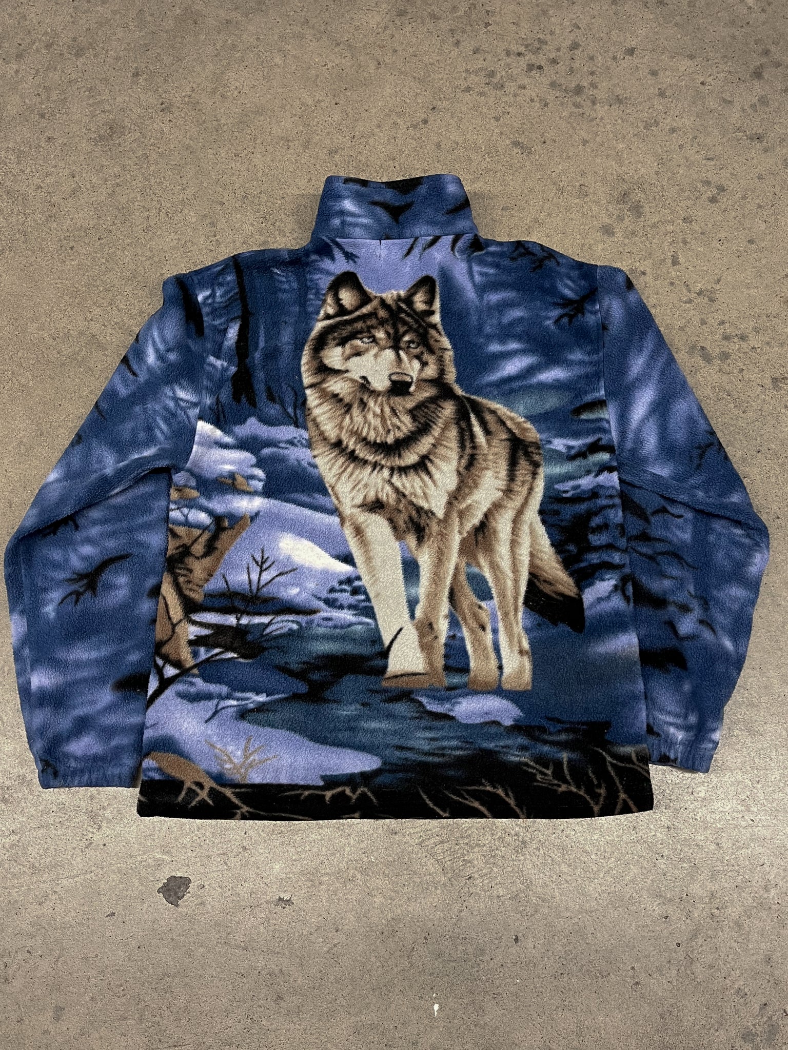 ARCTIC WOLF BLUE FLEECE JACKET / SMALL