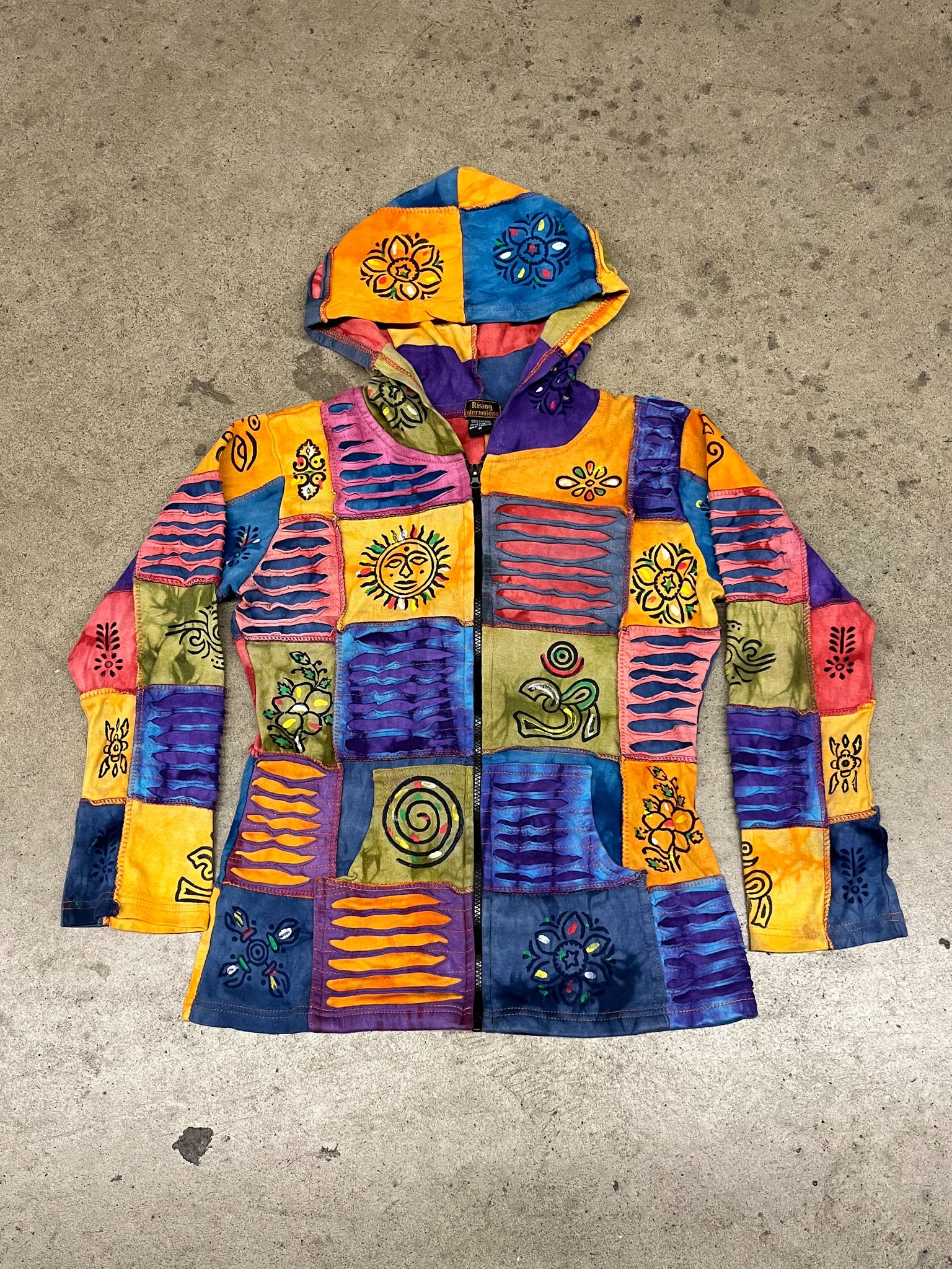 Rising International Boho Patchwork Hoodie / MEDIUM