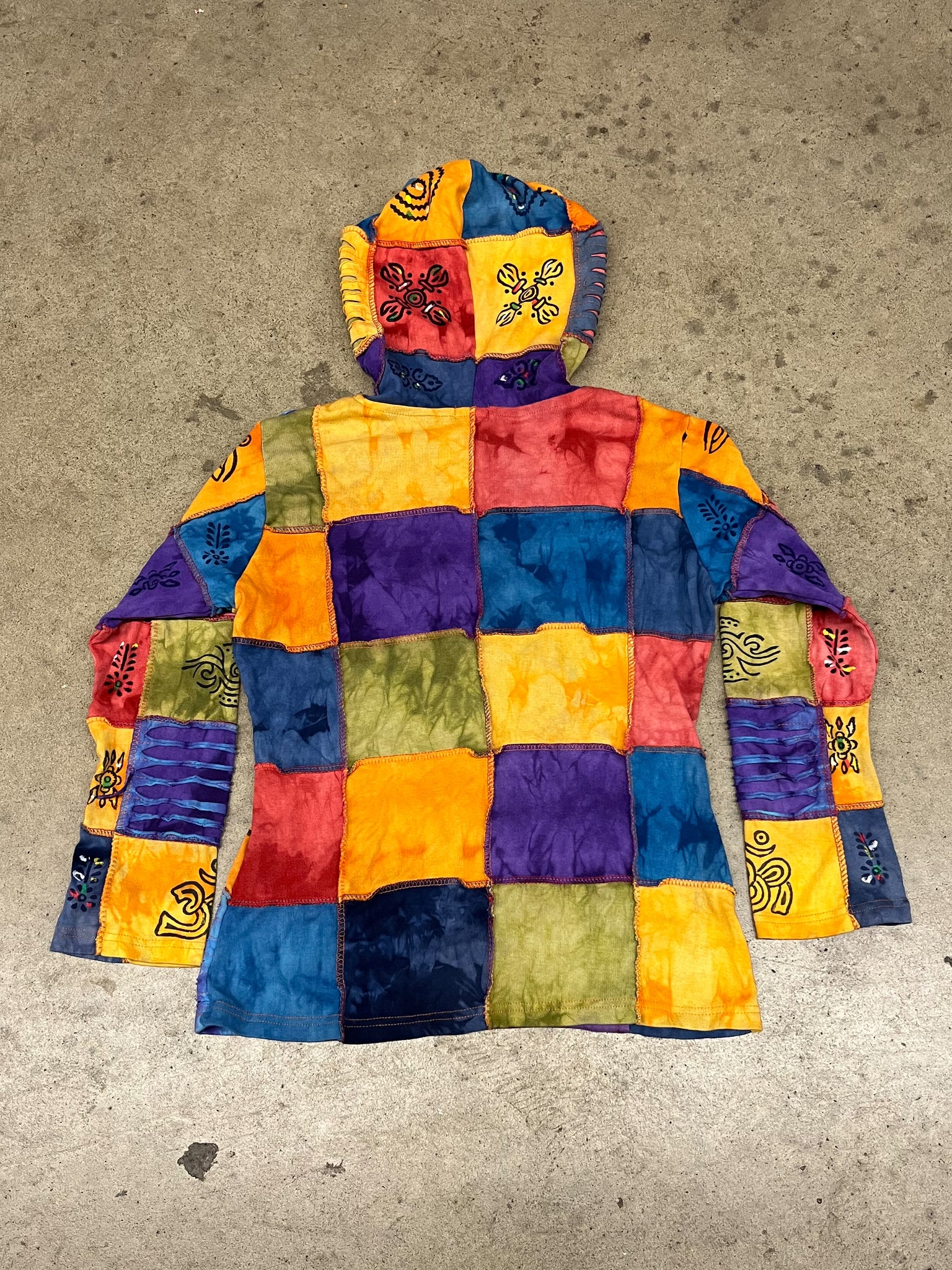 Rising International Boho Patchwork Hoodie / MEDIUM