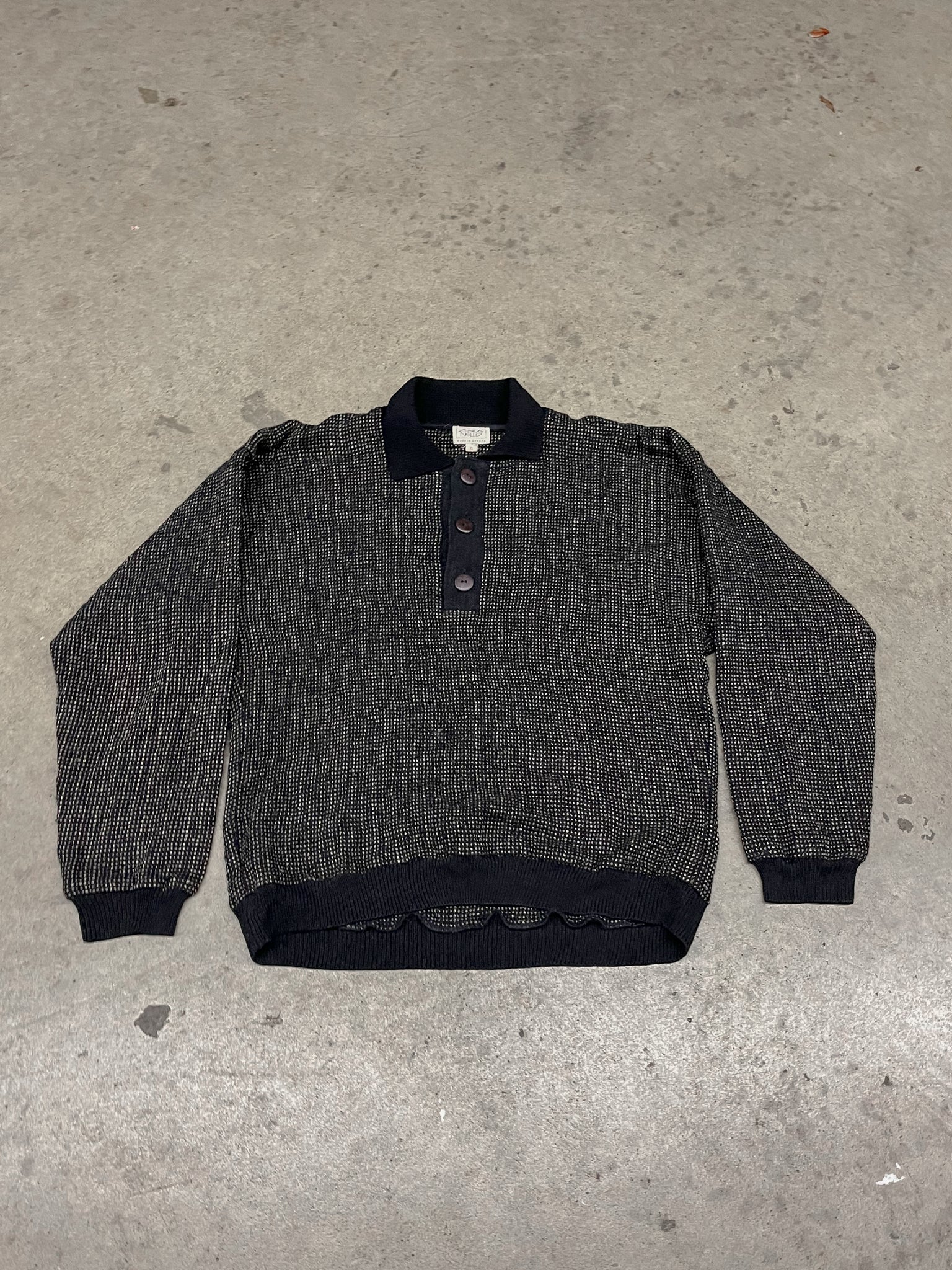 1990s Zonda Nellis Silk Blend Button Up Sweater / XLARGE