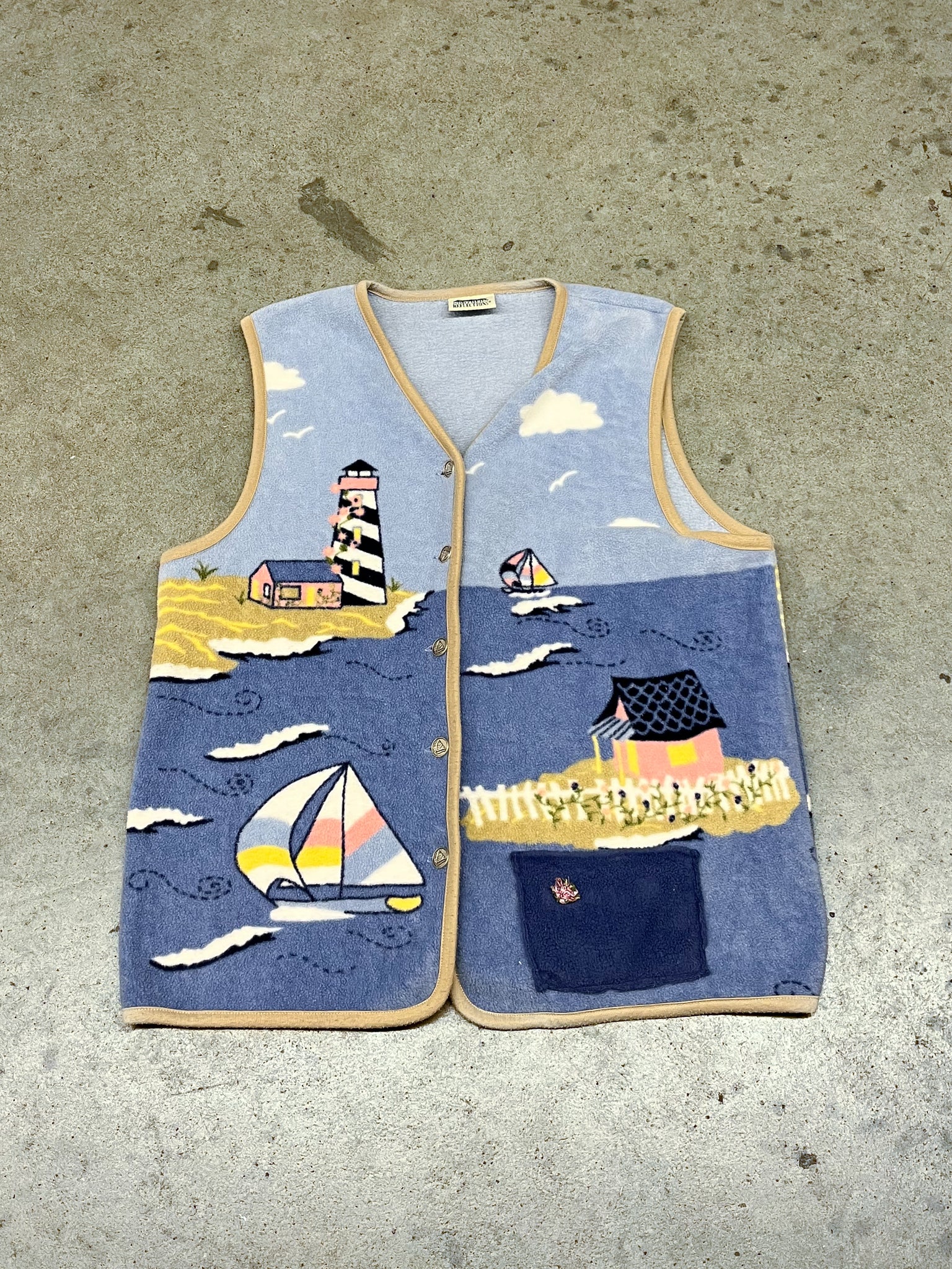 Northern Reflection Fleece Lighthouse Vest / LARGE