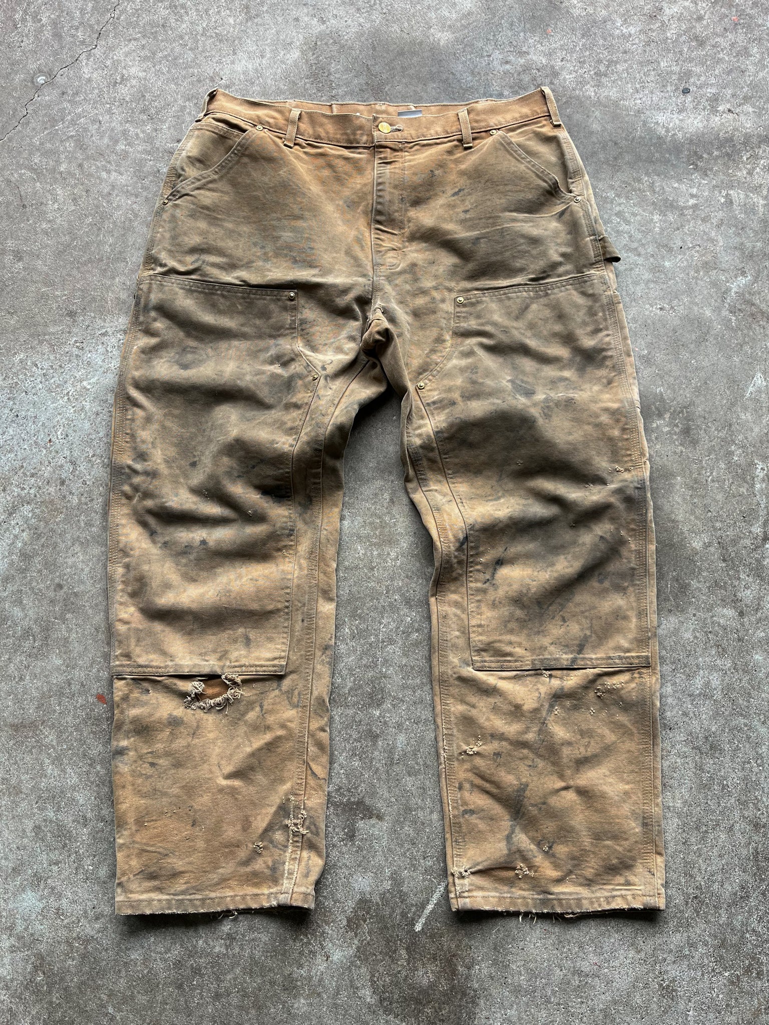 1990s Carhartt Distressed Double Knee Pants / 38x30