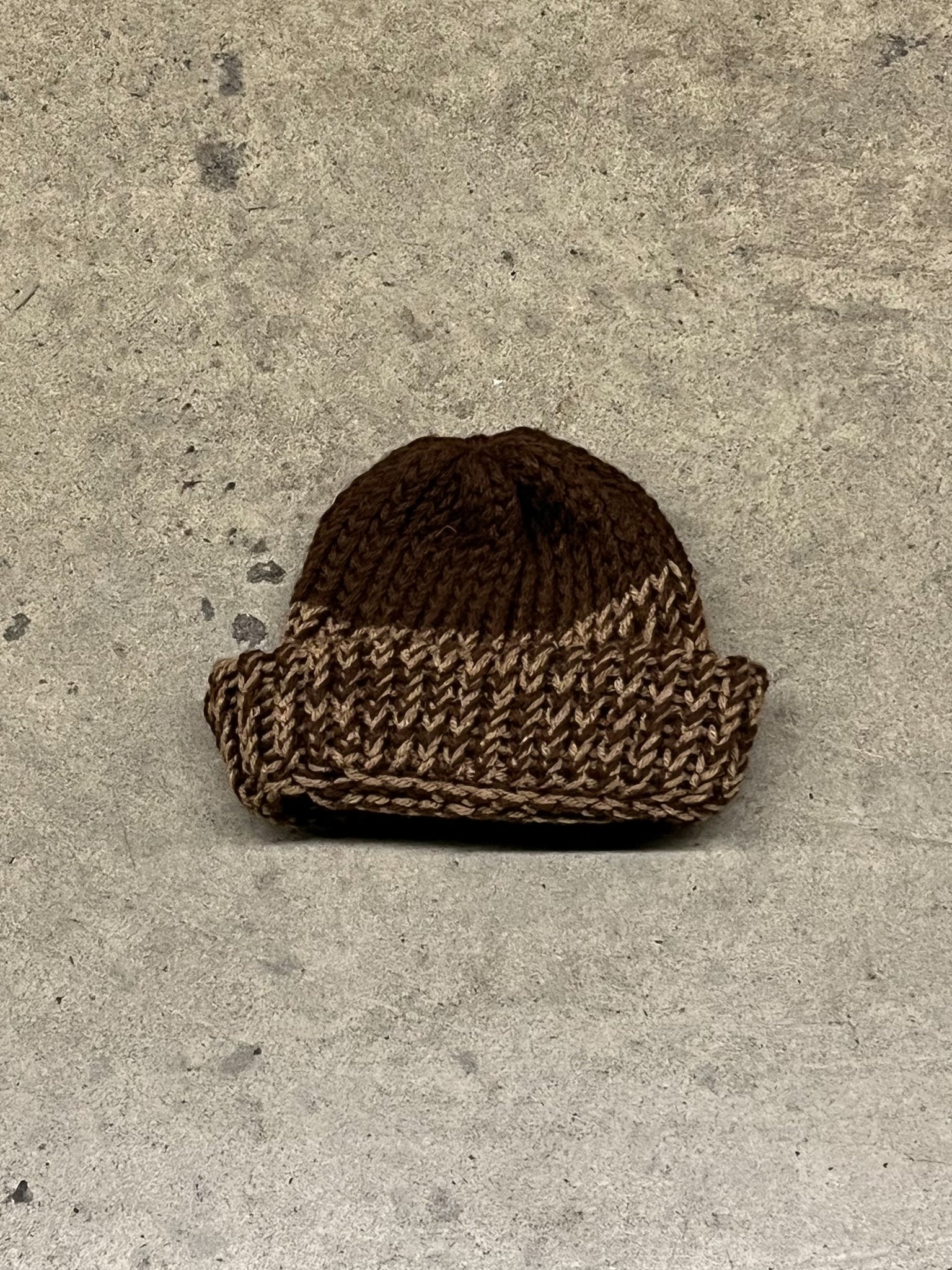 TWO TONE KNIT WOOL BEANIE / ONE SIZE